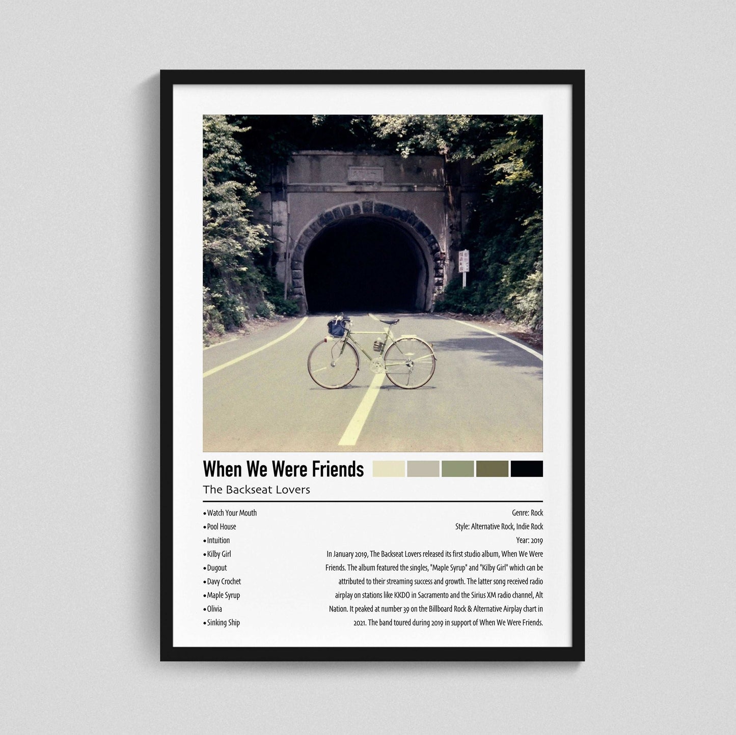 The Backseat Lovers | When We Were Friends | Custom Album Cover Poster Print