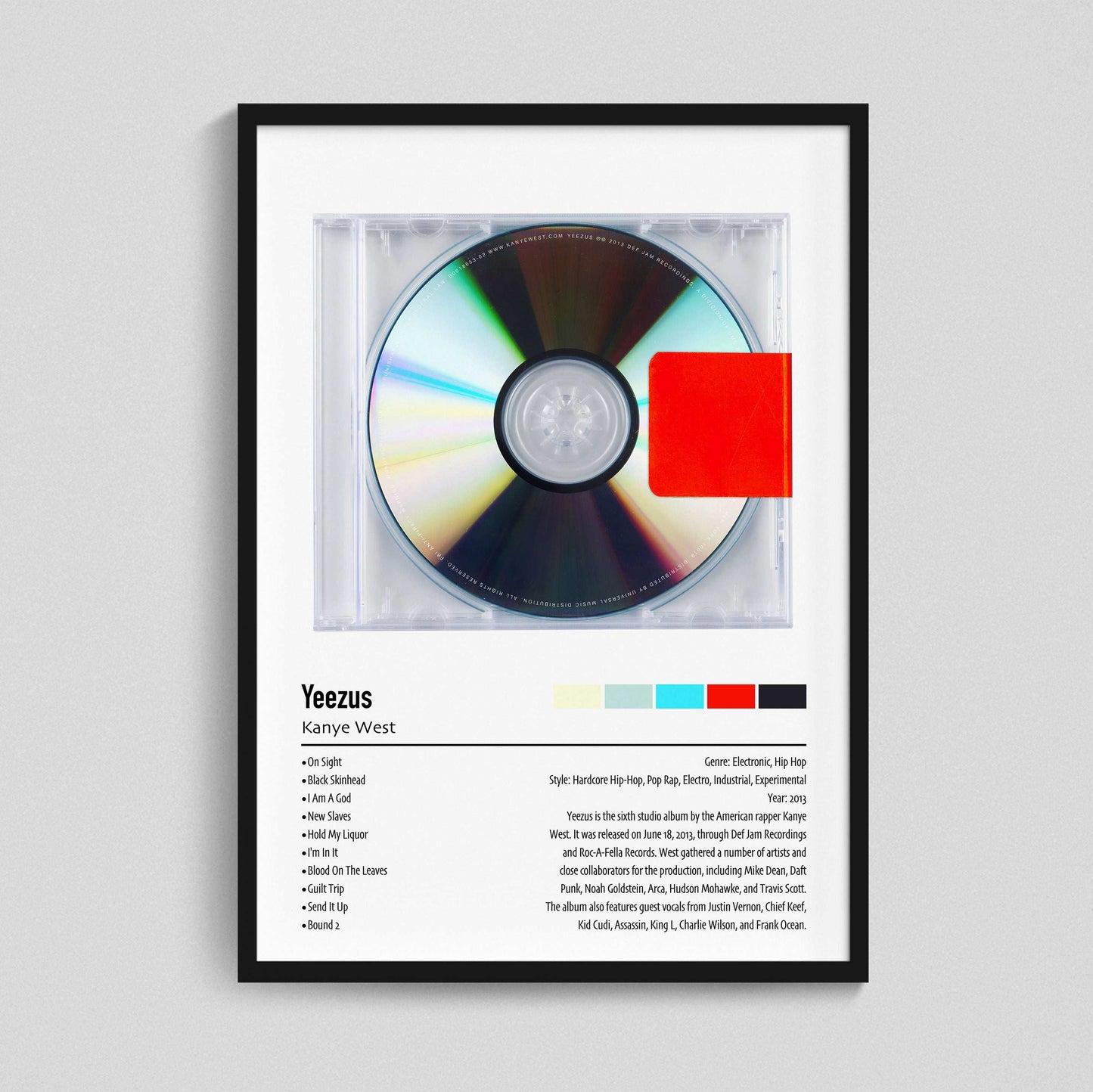 Kanye West | Yeezus | Custom Album Cover Poster Print