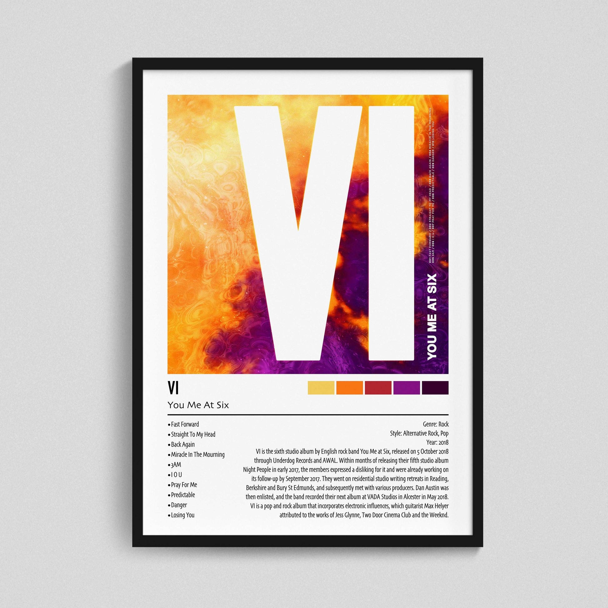 You Me At Six | VI | Custom Album Cover Poster Print
