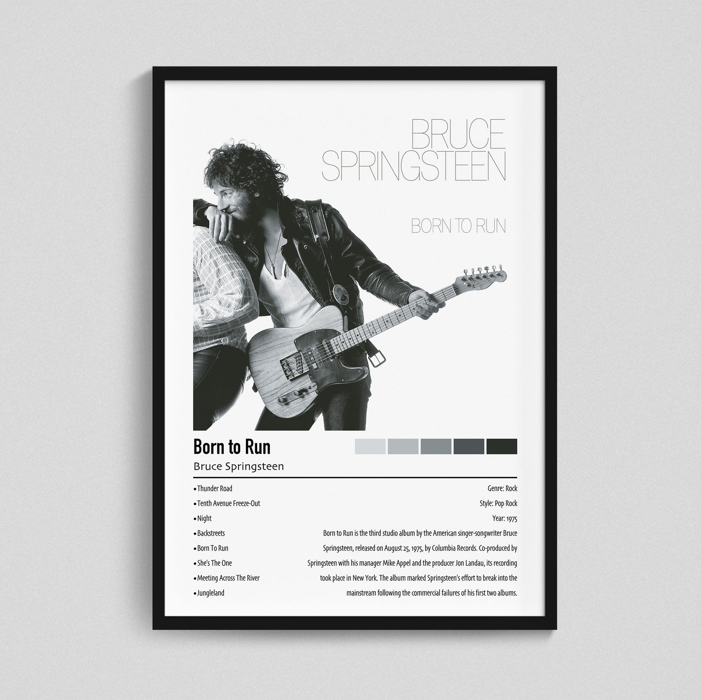 Bruce Springsteen | Born To Run | Custom Album Cover Poster Print