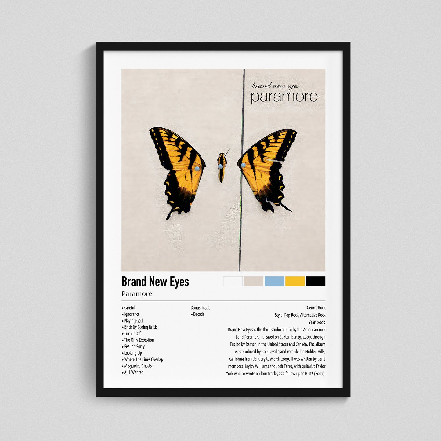 Paramore | Brand New Eyes | Custom Album Cover Poster Print