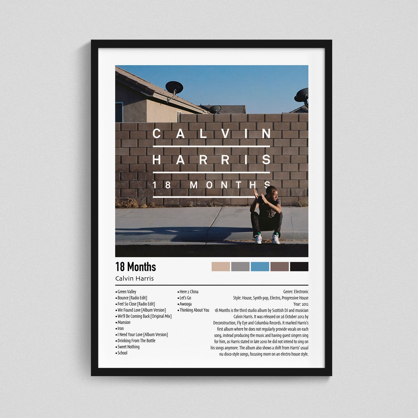 Calvin Harris | 18 Months | Custom Album Cover Poster Print
