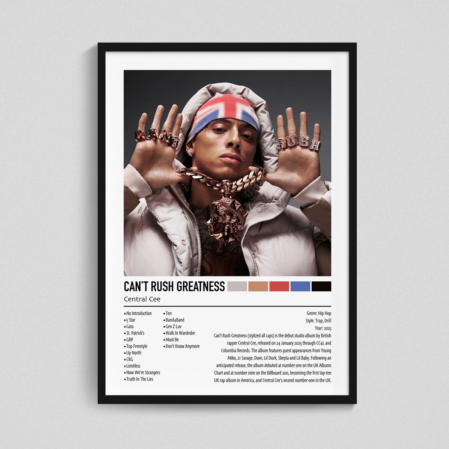 Central Cee | Can't Rush Greatness | Custom Album Cover Poster Print