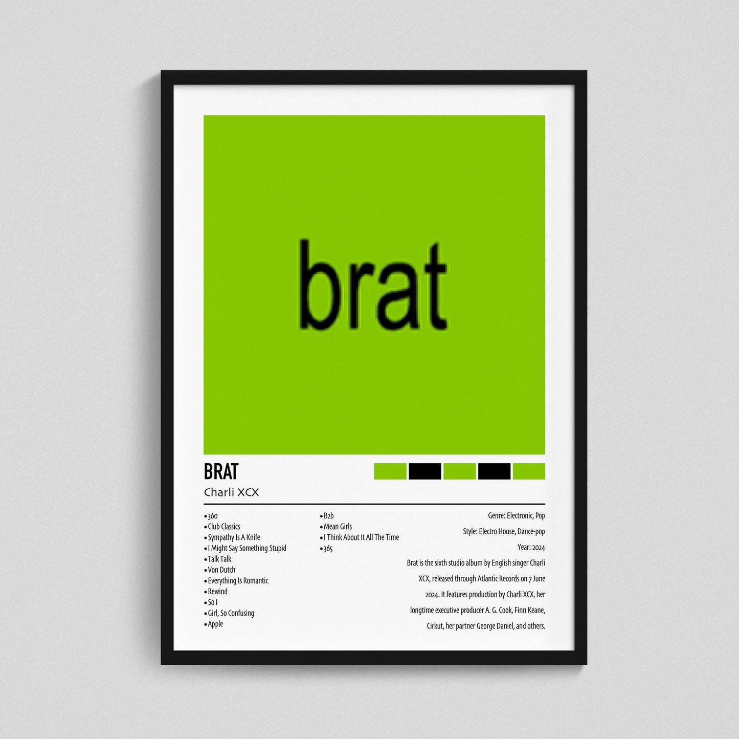 Charli XCX | Brat | Custom Album Cover Poster Print