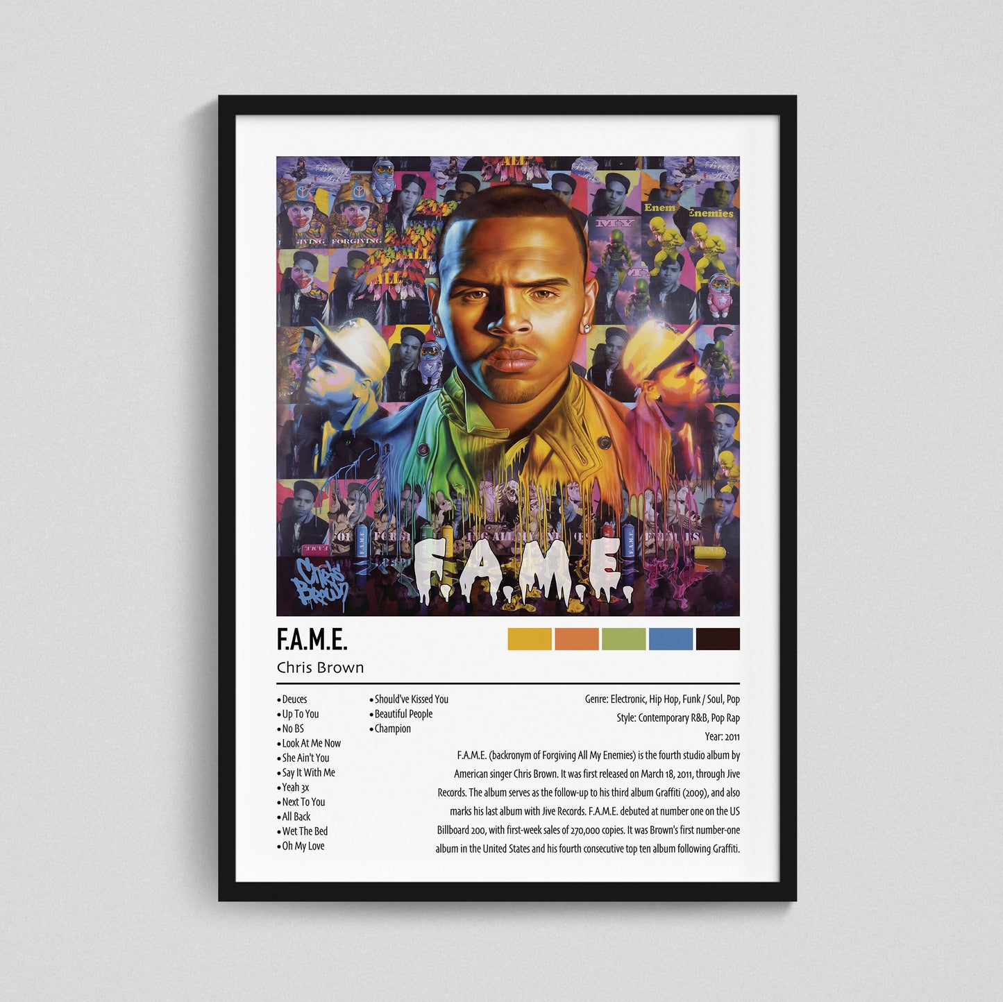 Chris Brown | F.A.M.E. | Custom Album Cover Poster Print