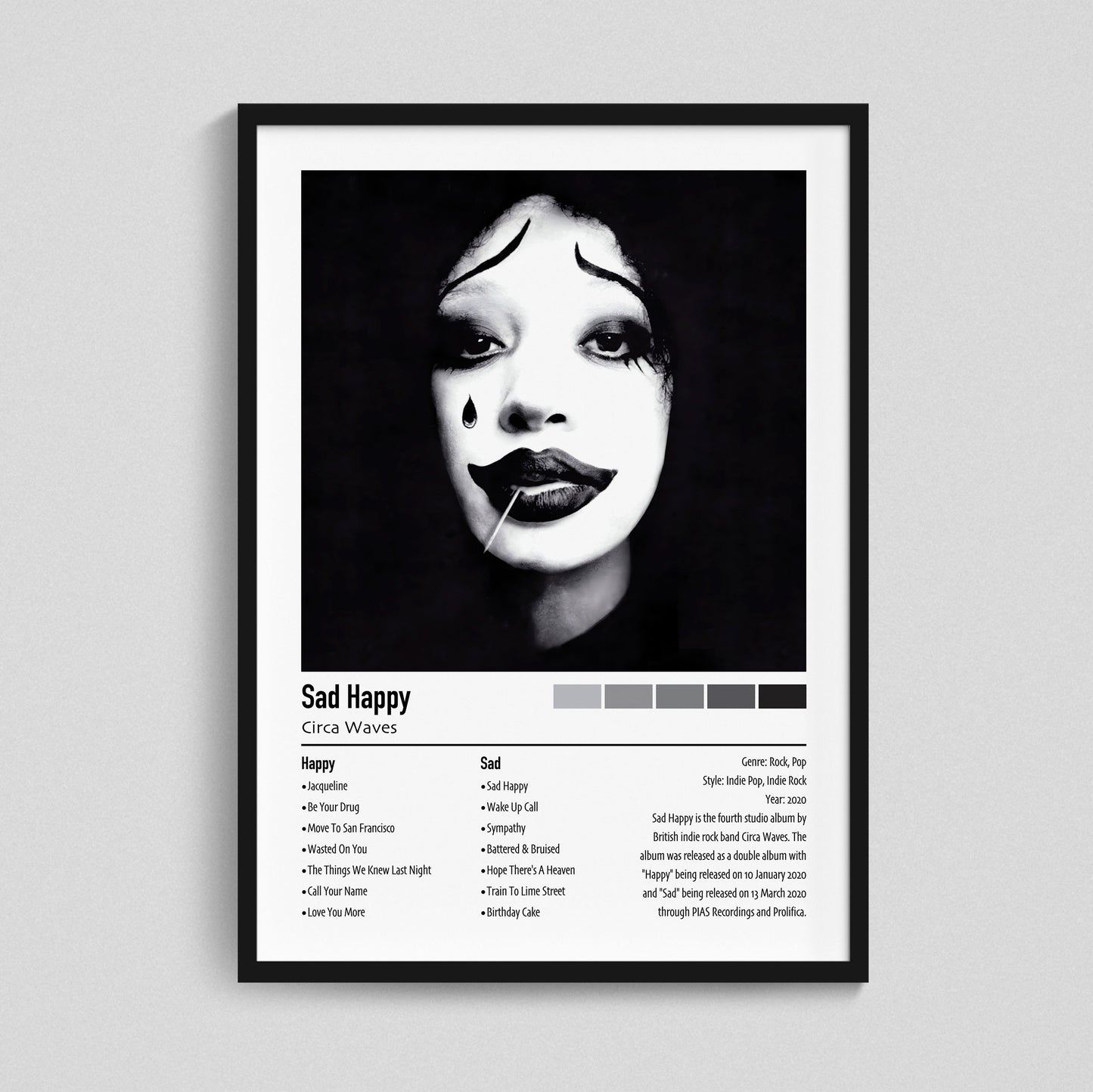 Circa Waves | Sad Happy | Custom Album Cover Poster Print
