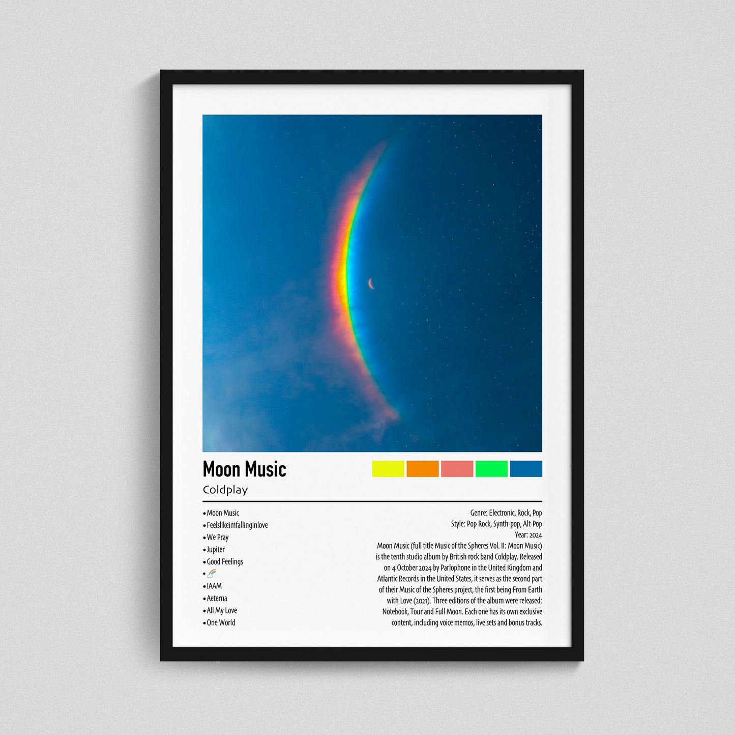 Coldplay | Moon Music | Custom Album Cover Poster Print