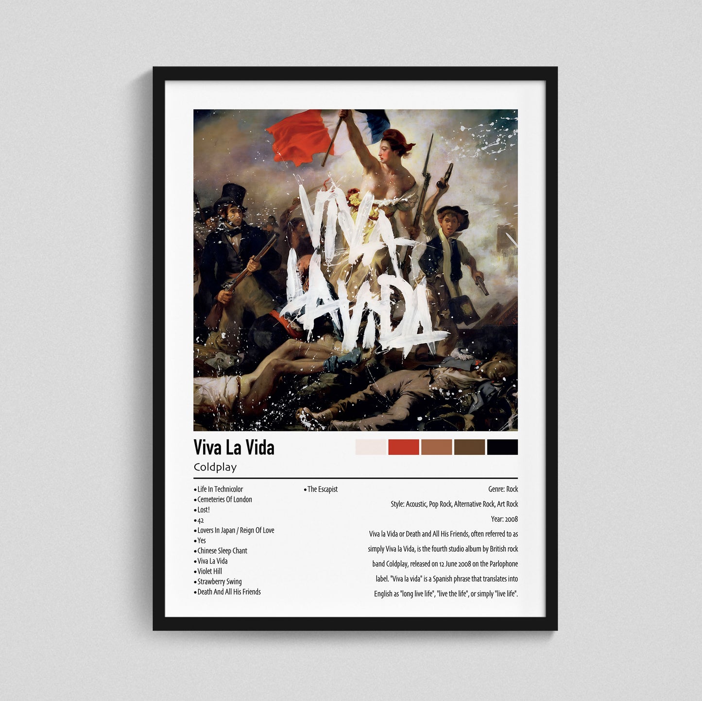 Coldplay | Viva La Vida | Custom Album Cover Poster Print