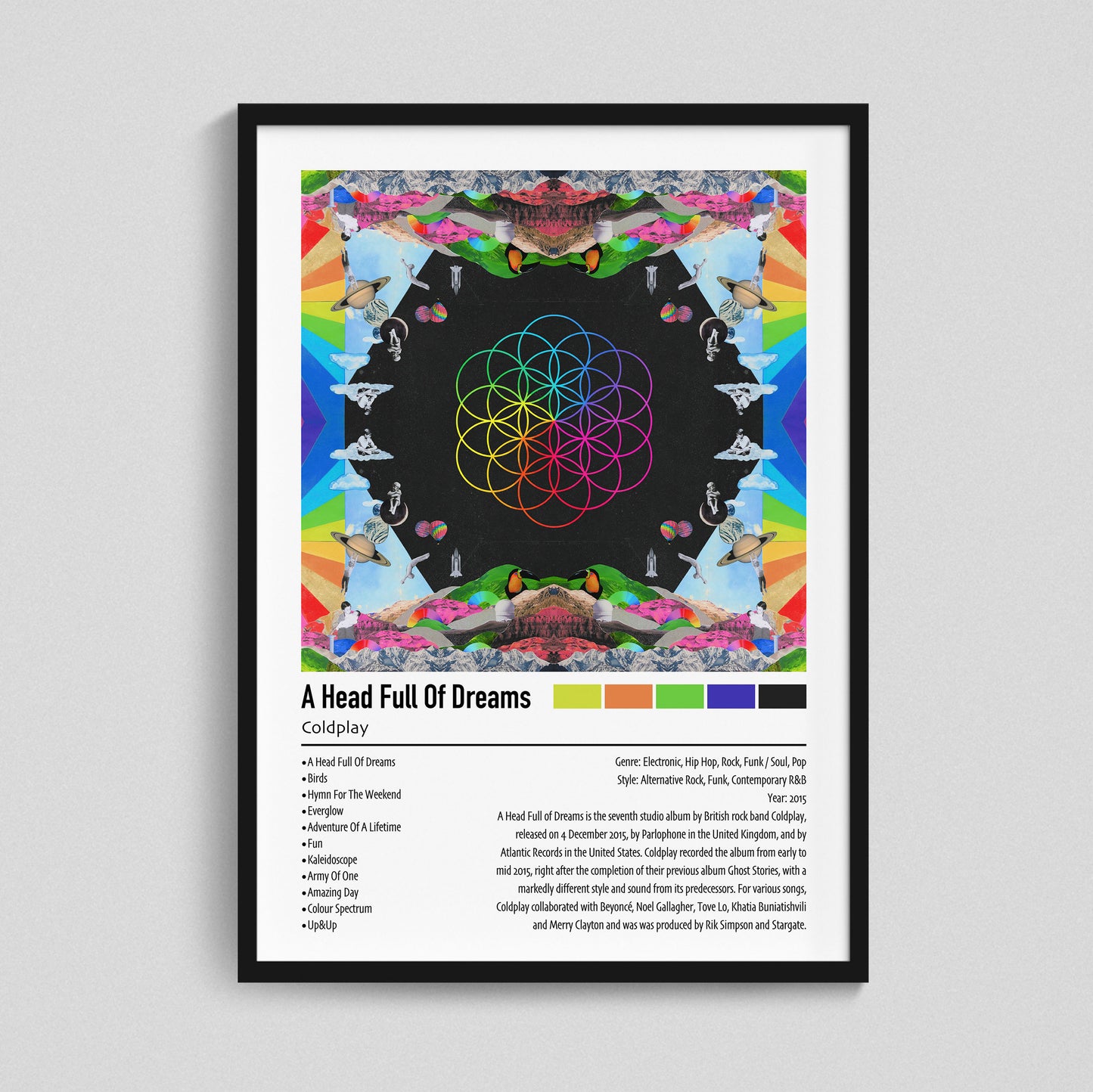 Coldplay | A Head Full Of Dreams | Custom Album Cover Poster Print