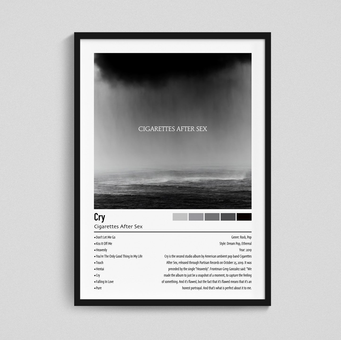 Cigarettes After Sex | Cry | Custom Album Cover Poster Print