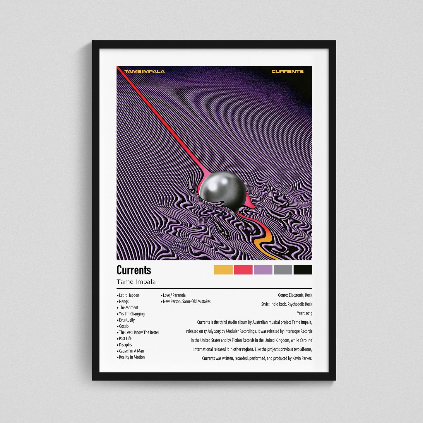 Tame Impala | Currents | Custom Album Cover Poster Print