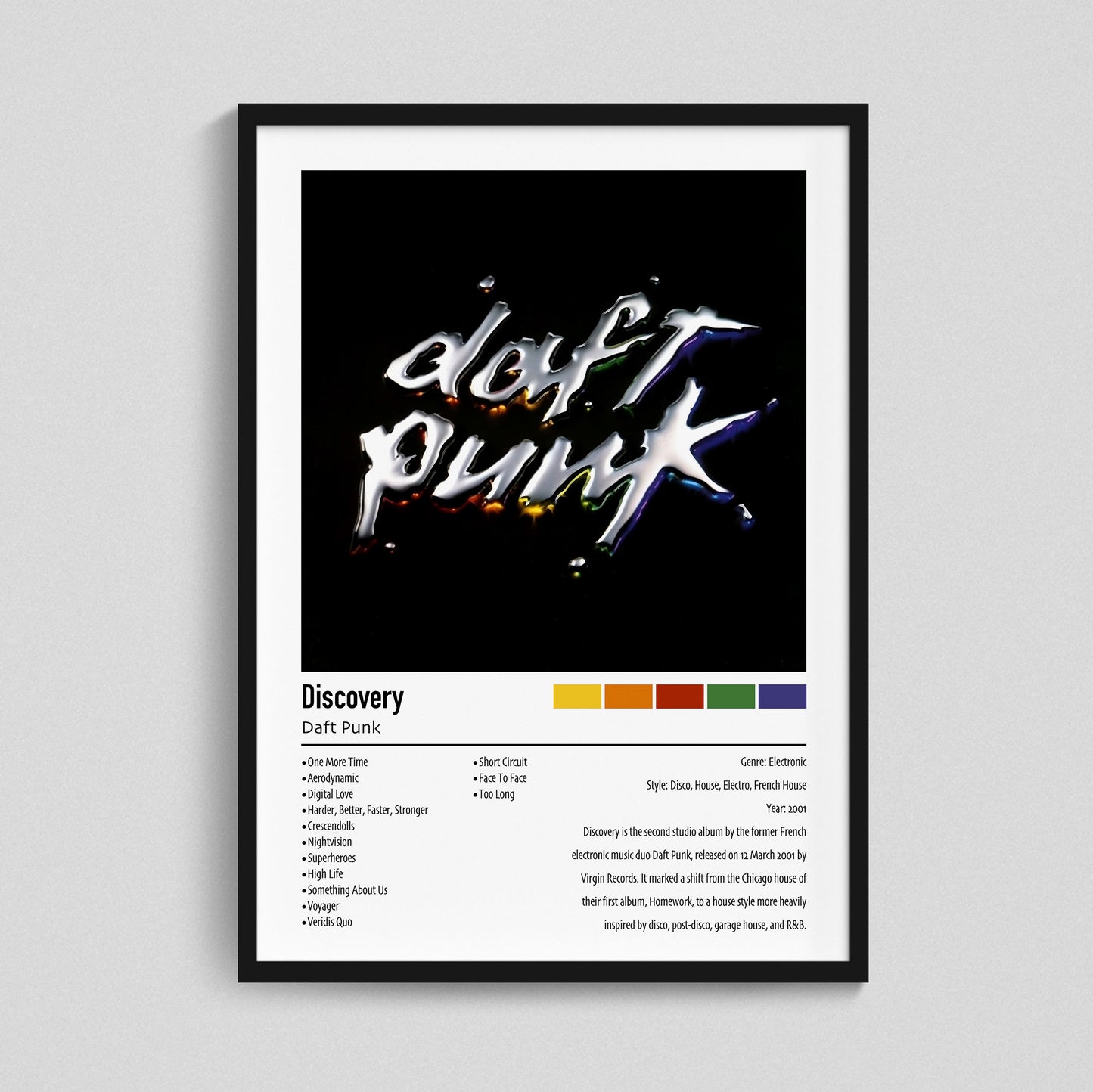 Daft Punk | Discovery | Custom Album Cover Poster Print