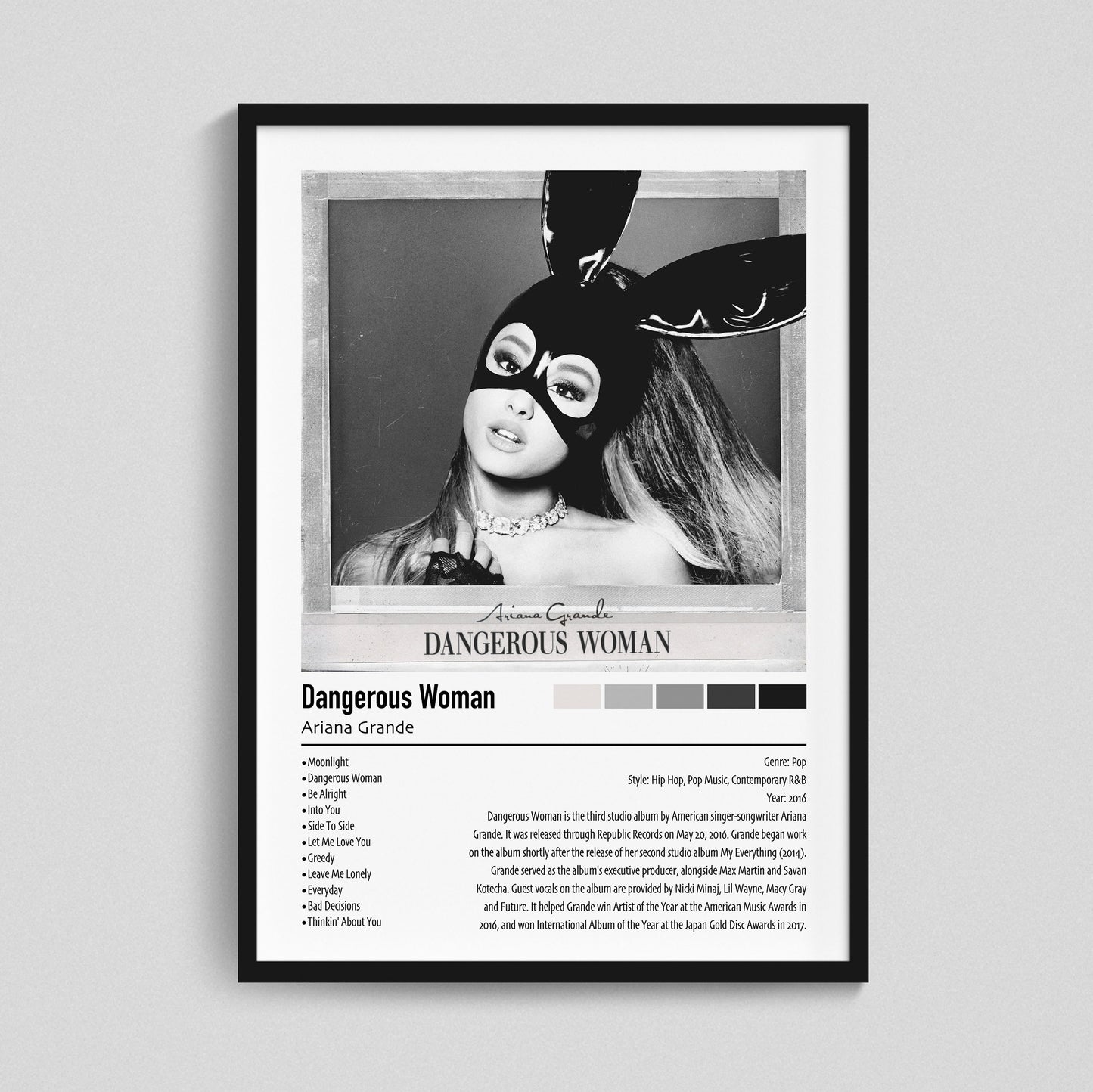 Ariana Grande | Dangerous Woman | Custom Album Cover Poster Print