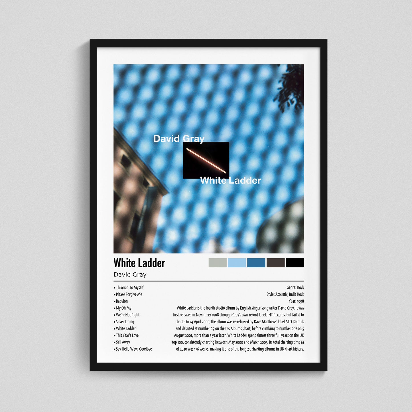 David Gray | White Ladder | Custom Album Cover Poster Print
