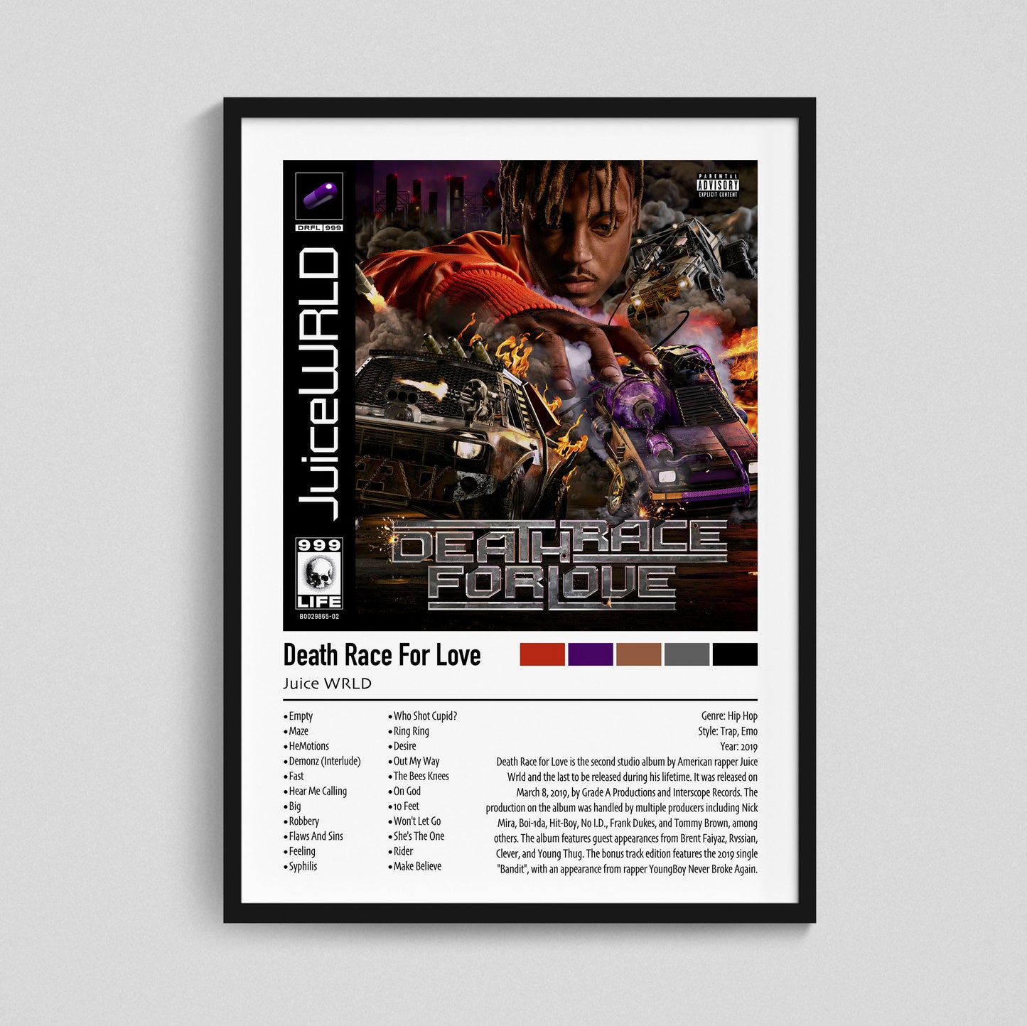 Juice WRLD | Death Race For Love | Custom Album Cover Poster Print