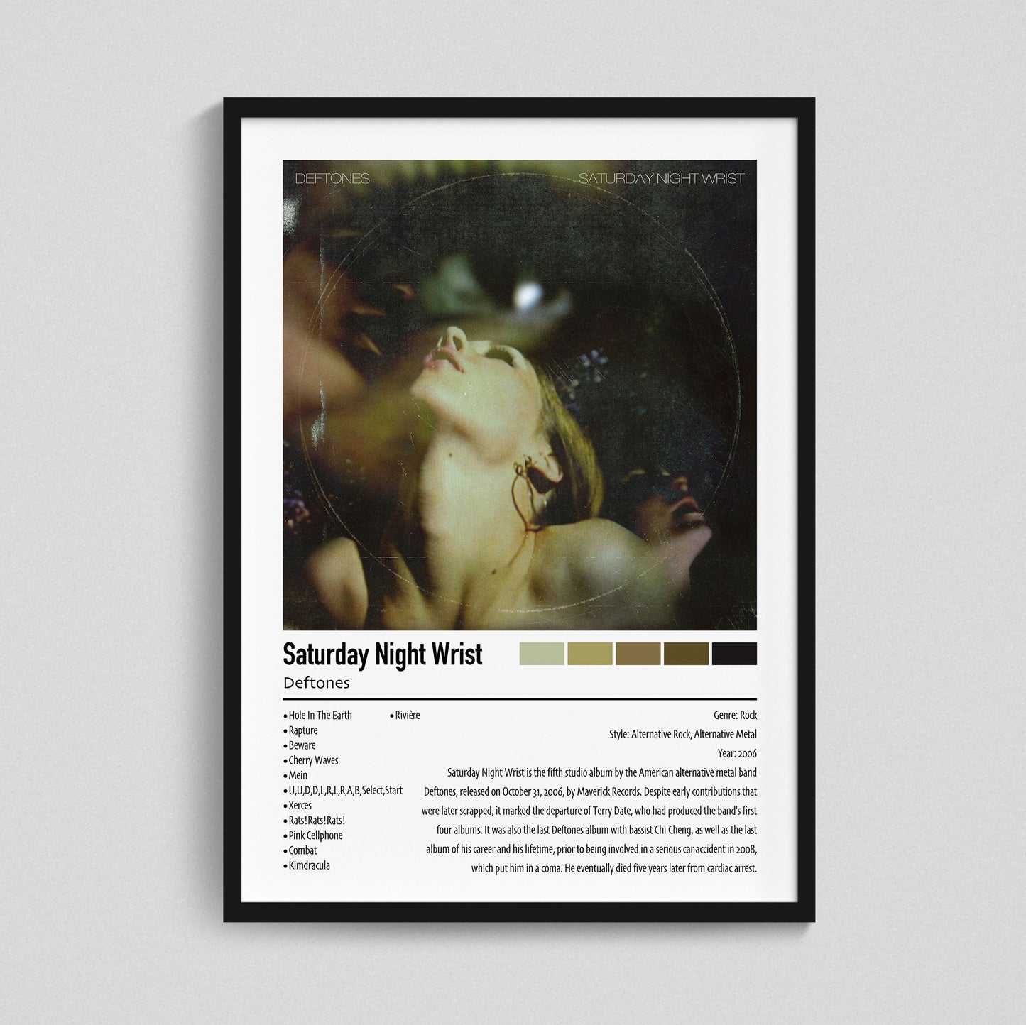 Deftones | Saturday Night Wrist | Custom Album Cover Poster Print