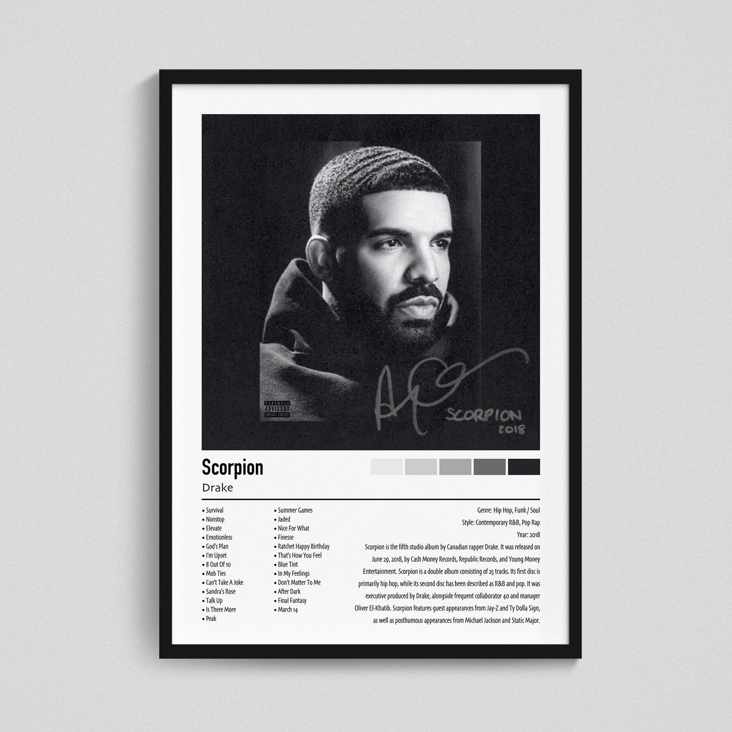 Drake | Scorpion | Custom Album Cover Poster Print