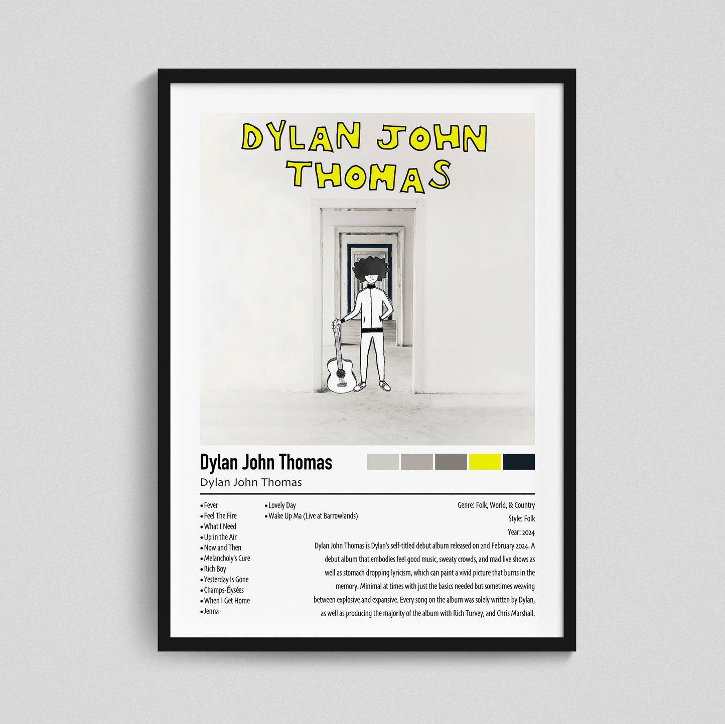 Dylan John Thomas | Dylan John Thomas | Custom Album Cover Poster Print