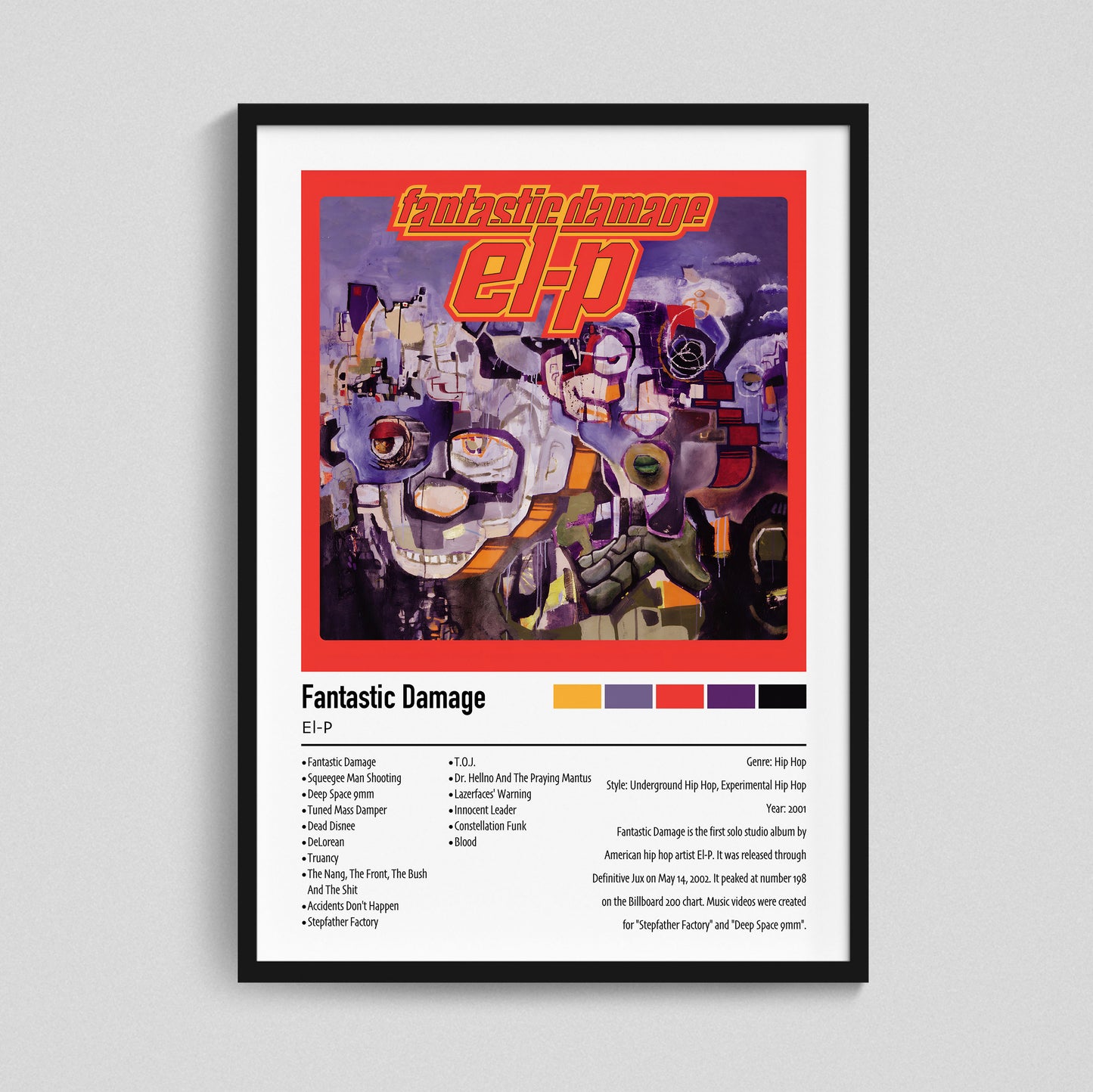 El-P | Fantastic Damage | Custom Album Cover Poster Print