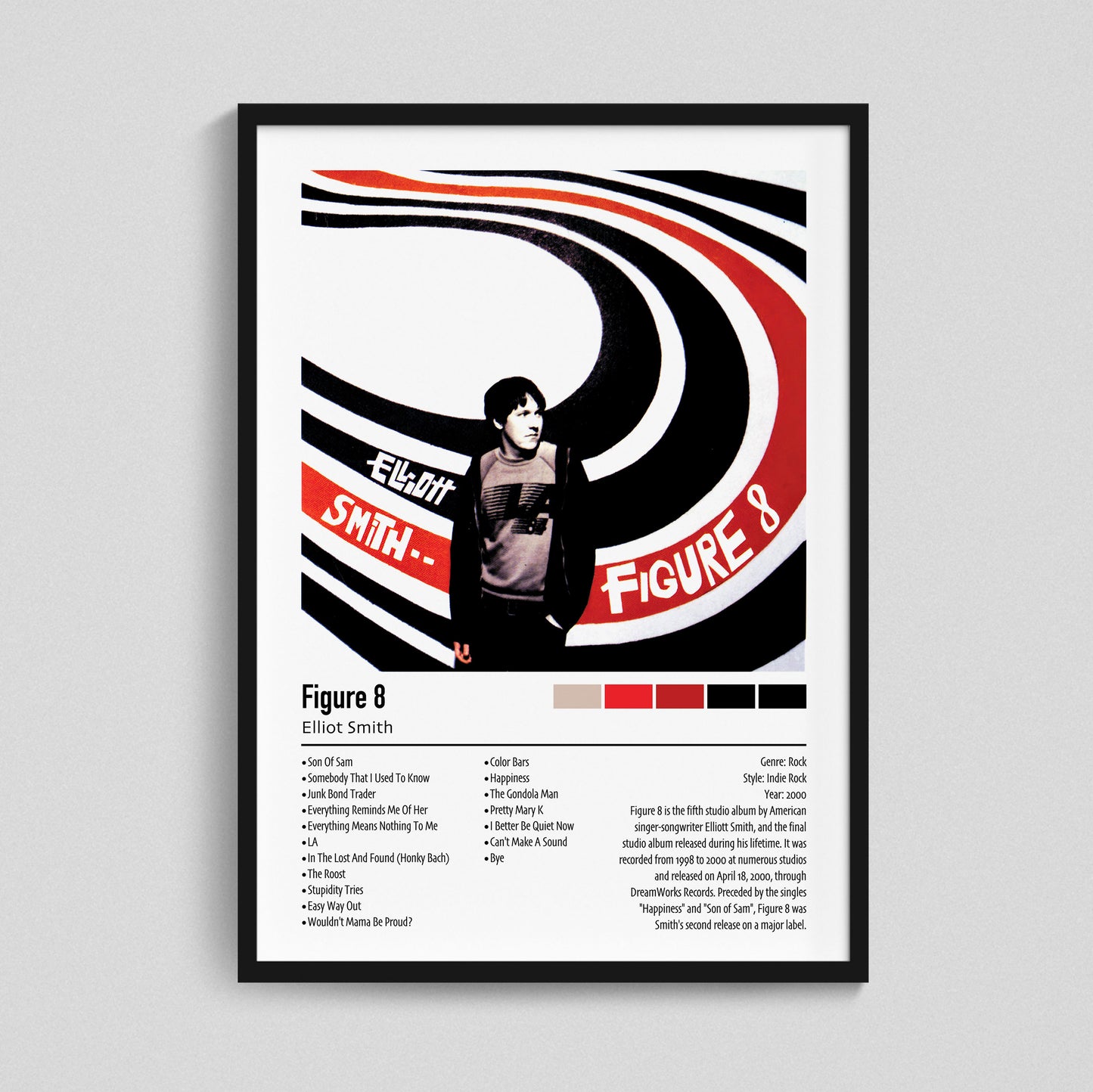 Elliot Smith | Figure 8 | Custom Album Cover Poster Print