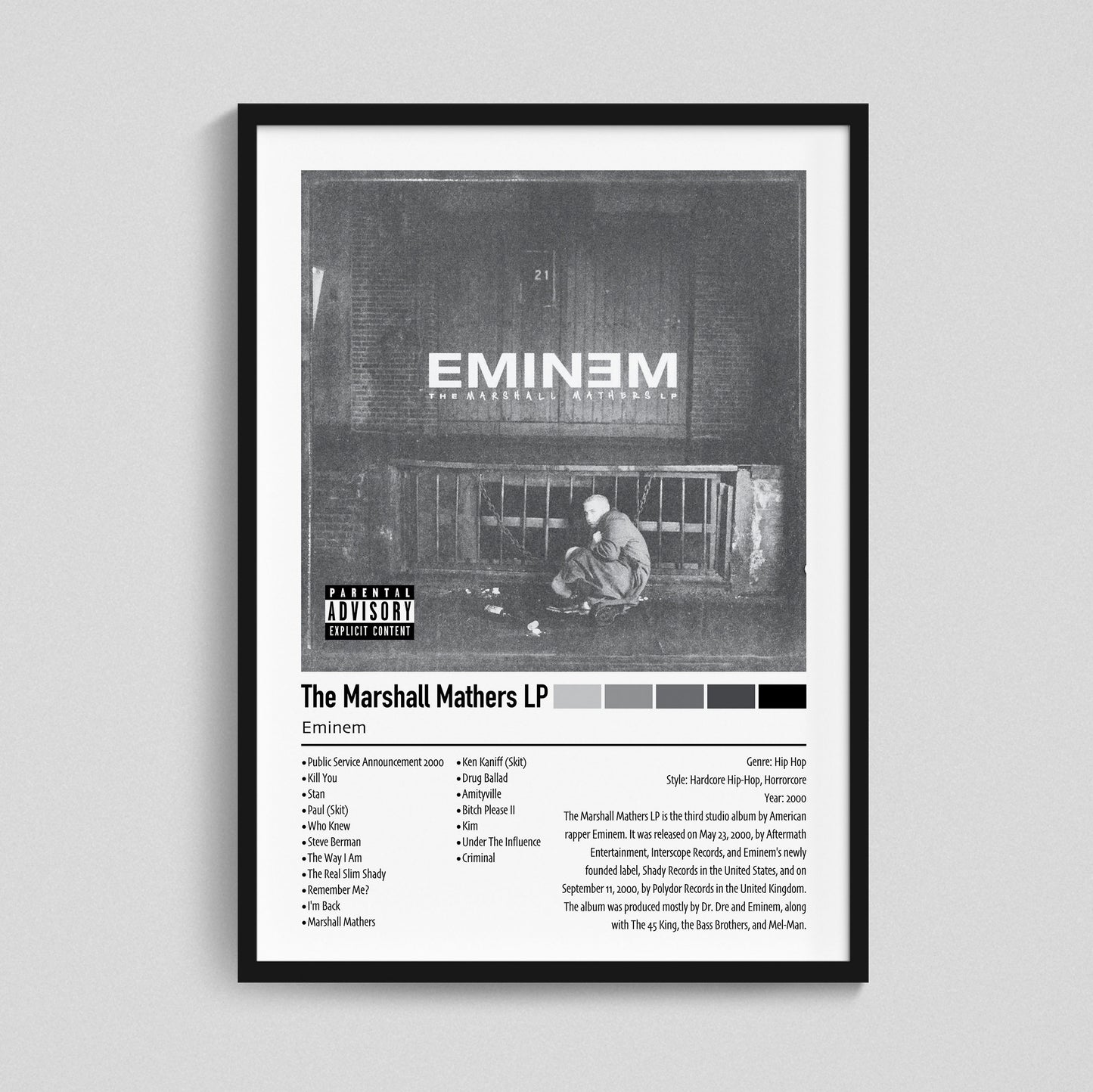 Eminem | The Marshall Mathers LP | Custom Album Cover Poster Print