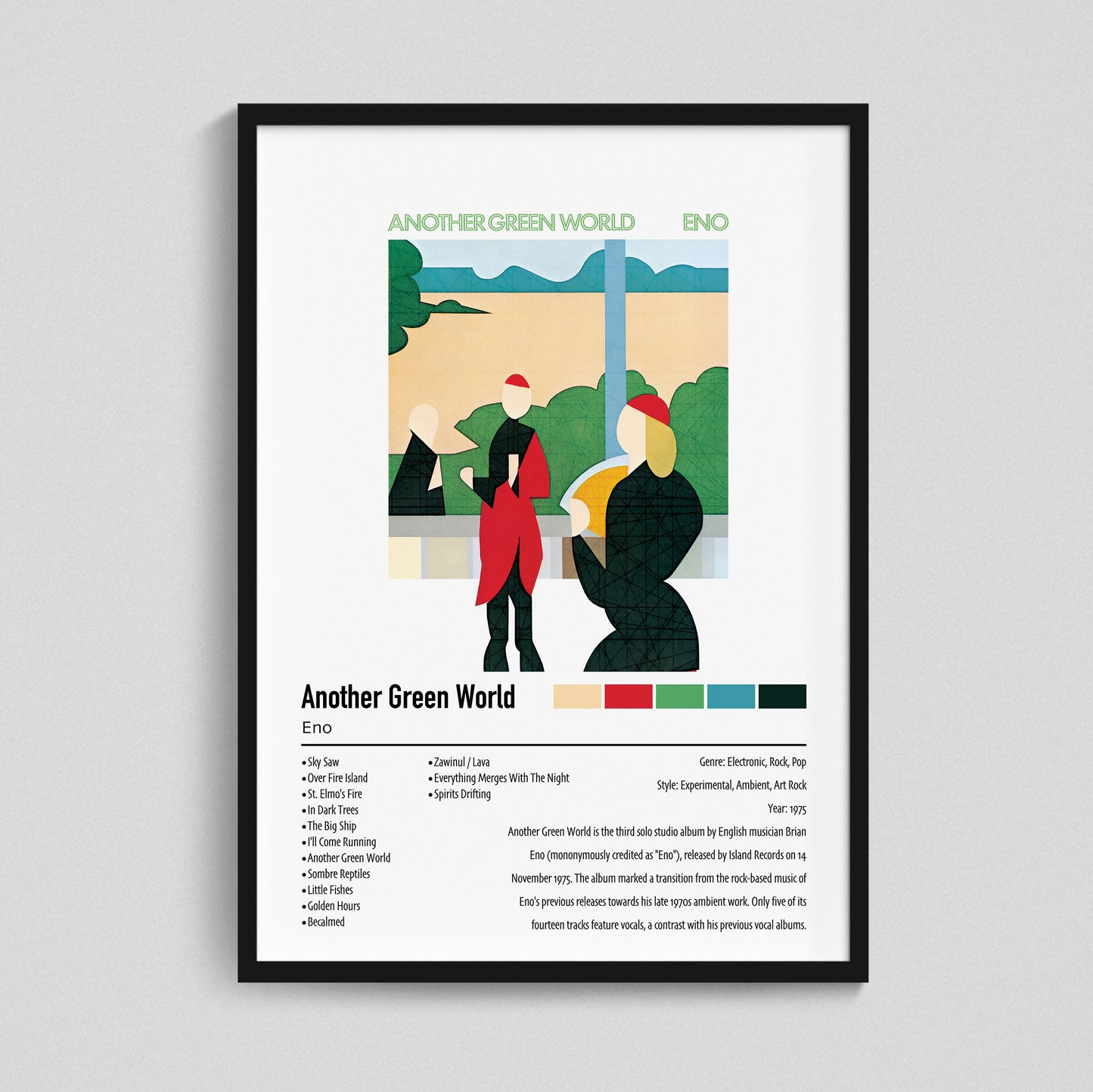 Eno | Another Green World | Custom Album Cover Poster Print