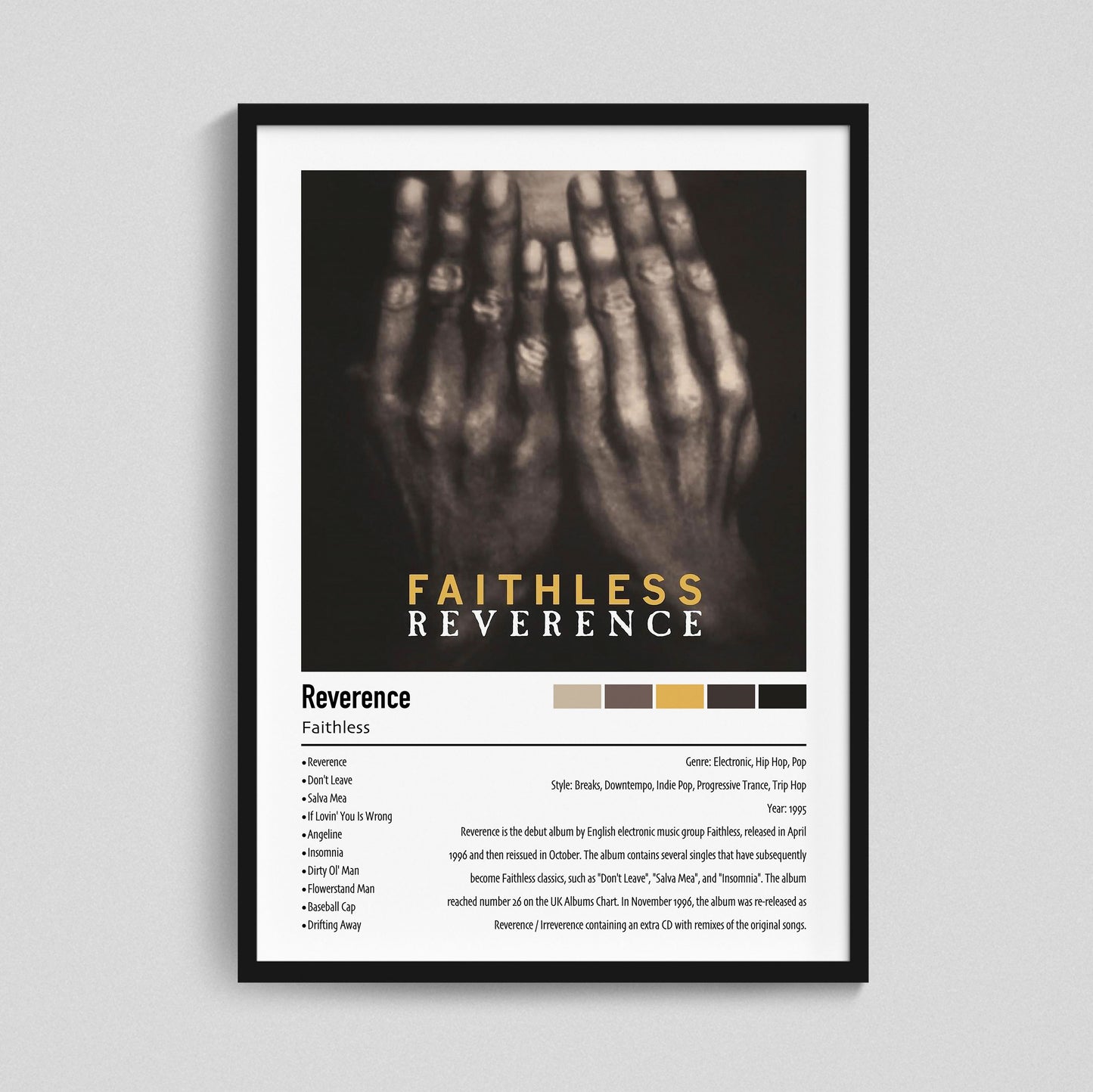 Faithless |  Reverence | Custom Album Cover Poster Print