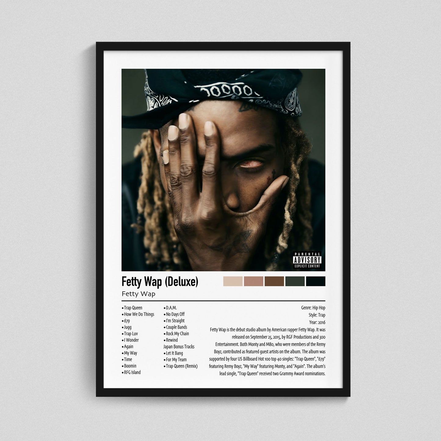 Fetty Wap | Fetty Wap (Deluxe) | Custom Album Cover Poster Print