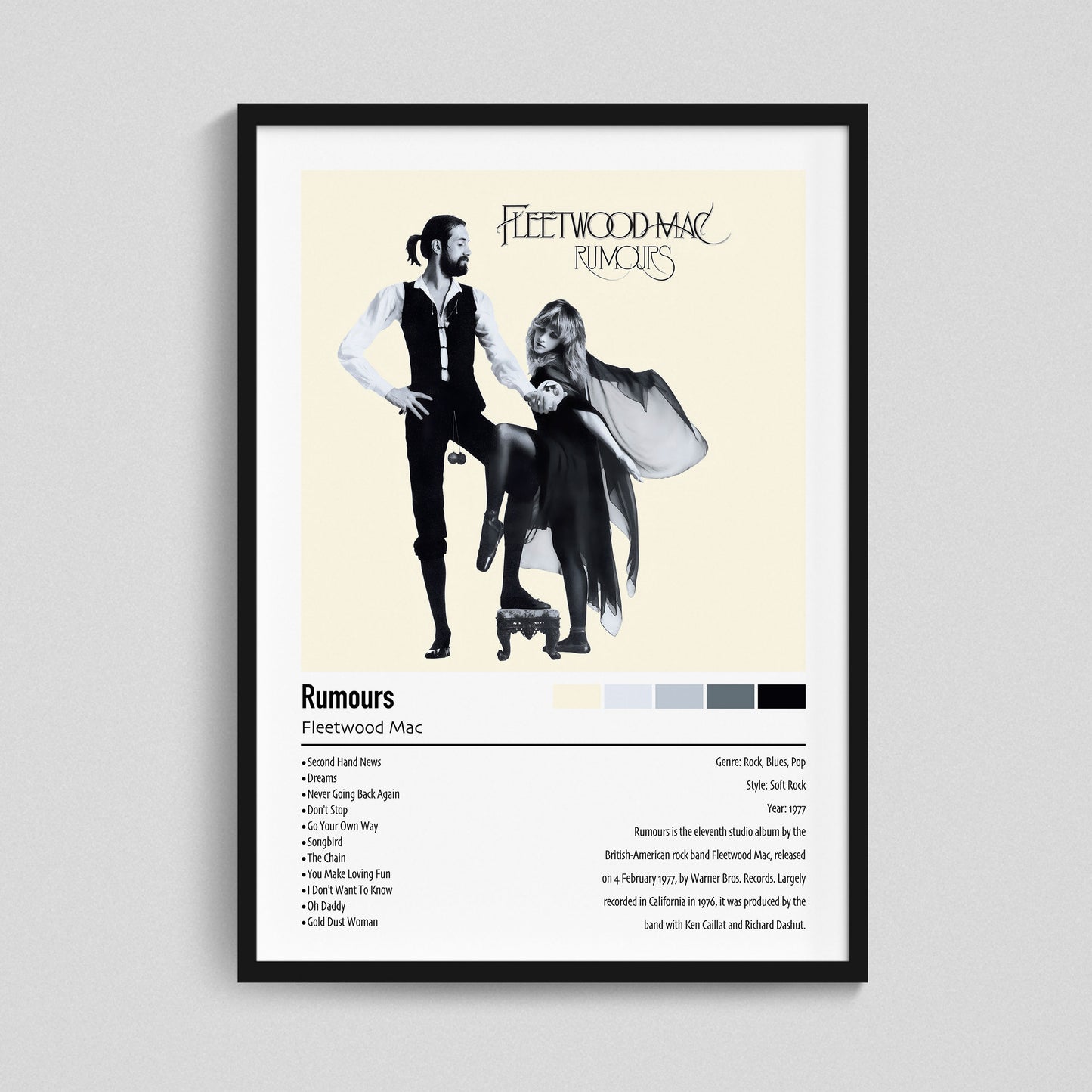 Fleetwood Mac | Rumours | Custom Album Cover Poster Print