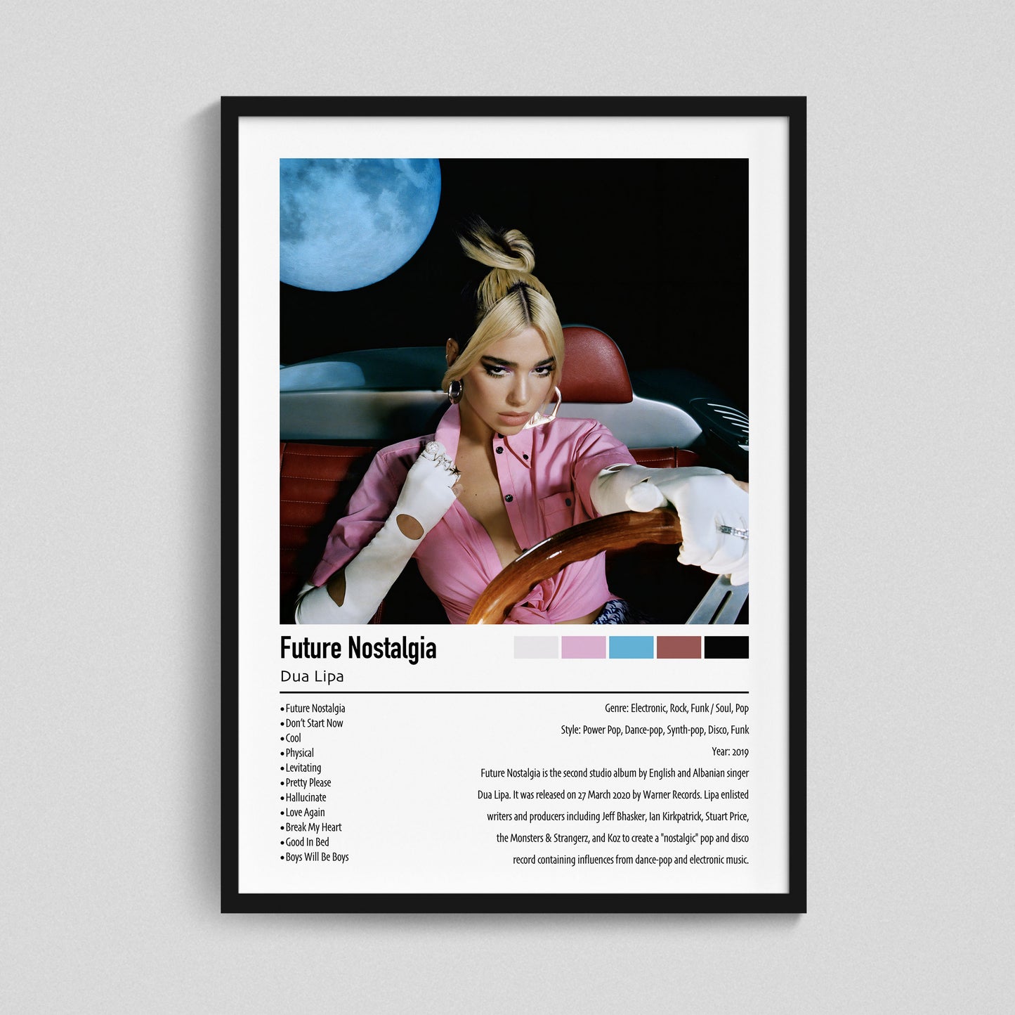 Due Lipa | Future Nostalgia | Custom Album Cover Poster Print