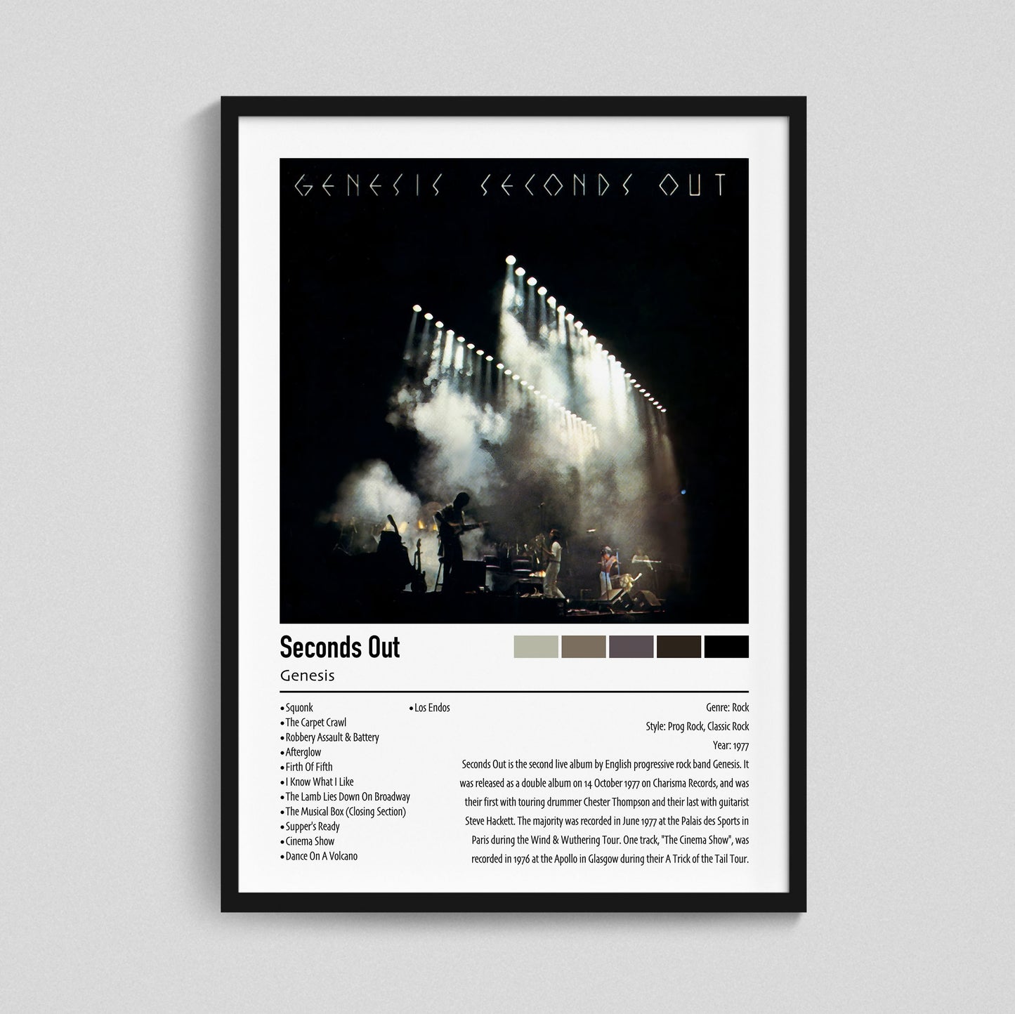 Genesis | Seconds Out | Custom Album Cover Poster Print