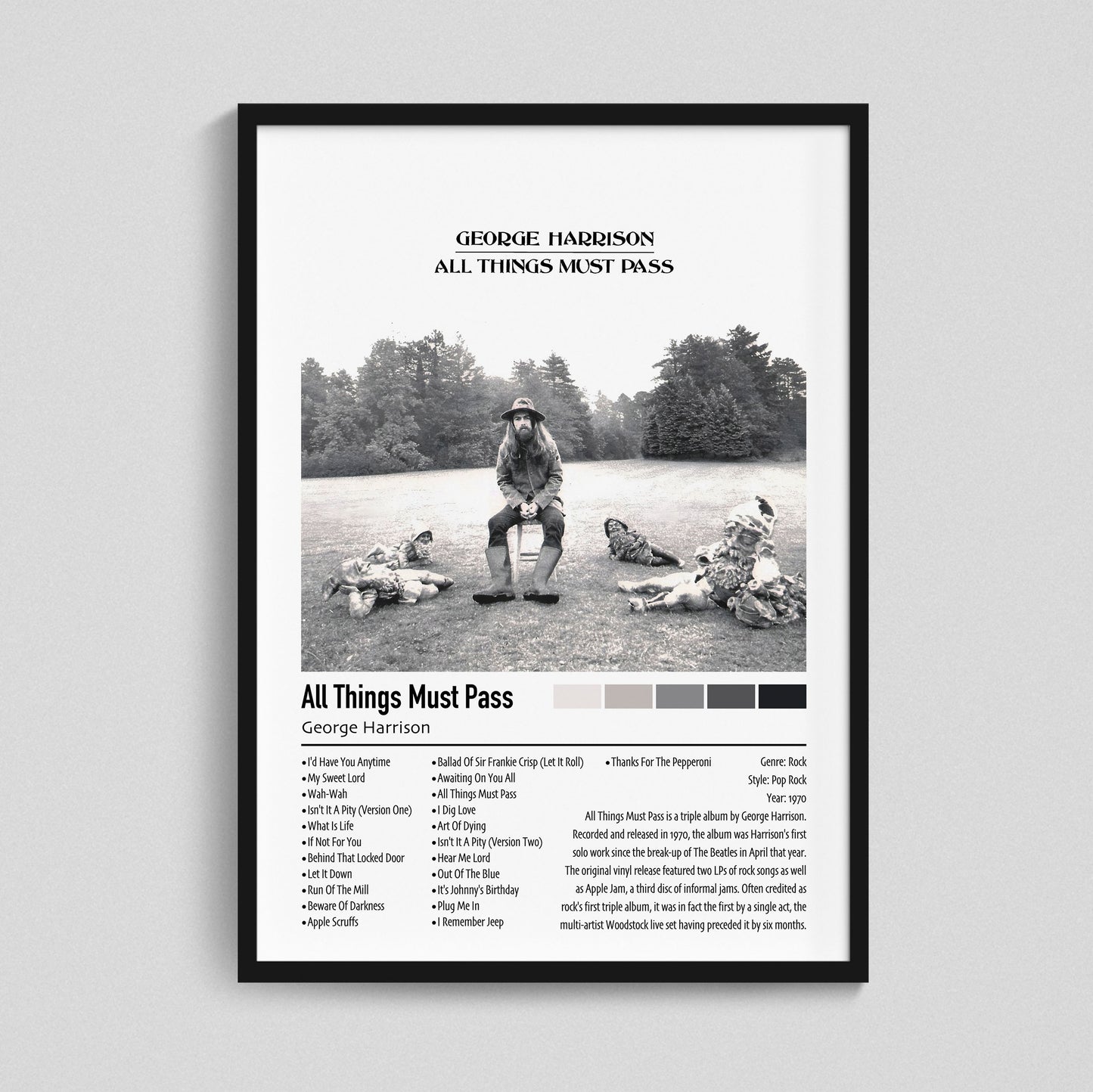 George Harrison | All Things Must Pass | Custom Album Cover Poster Print