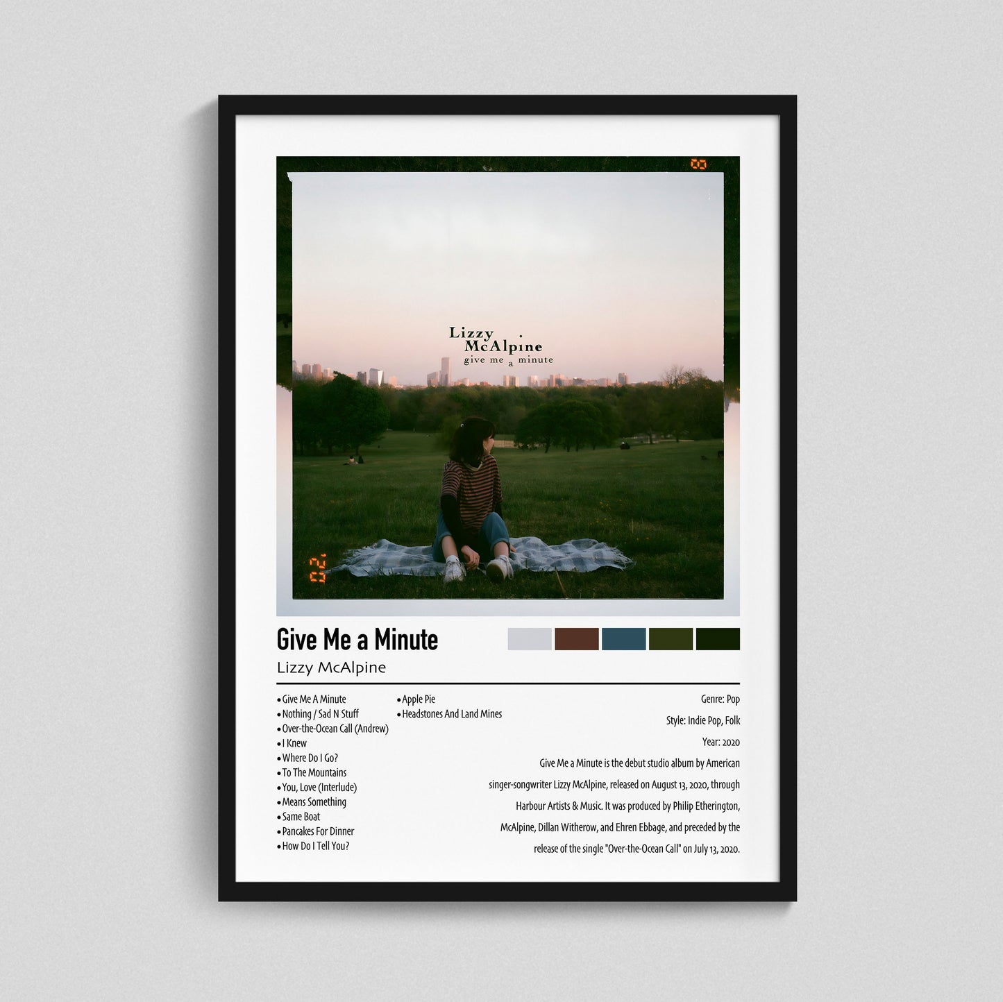 Lizzy McAlpine | Give Me A Minute | Custom Album Cover Poster Print