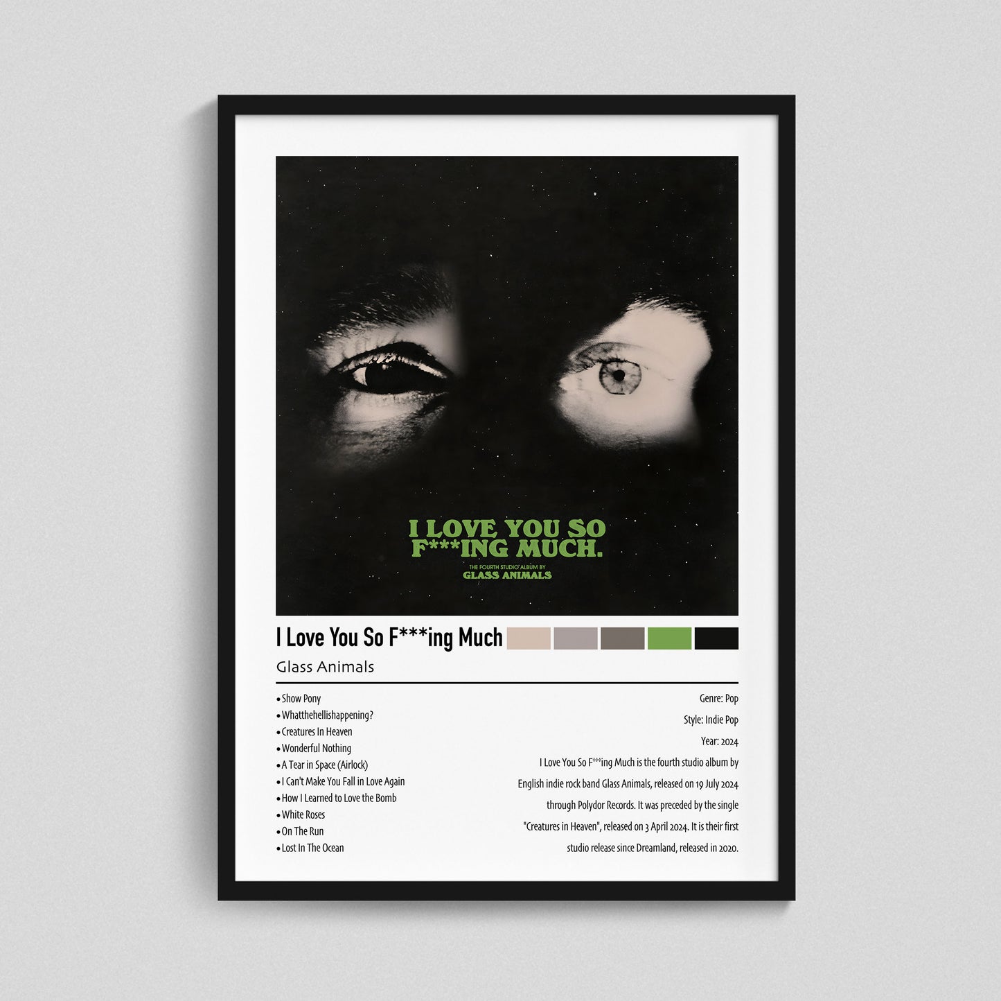 Glass Animals | I Love You So F***ing Much | Custom Album Cover Poster Print