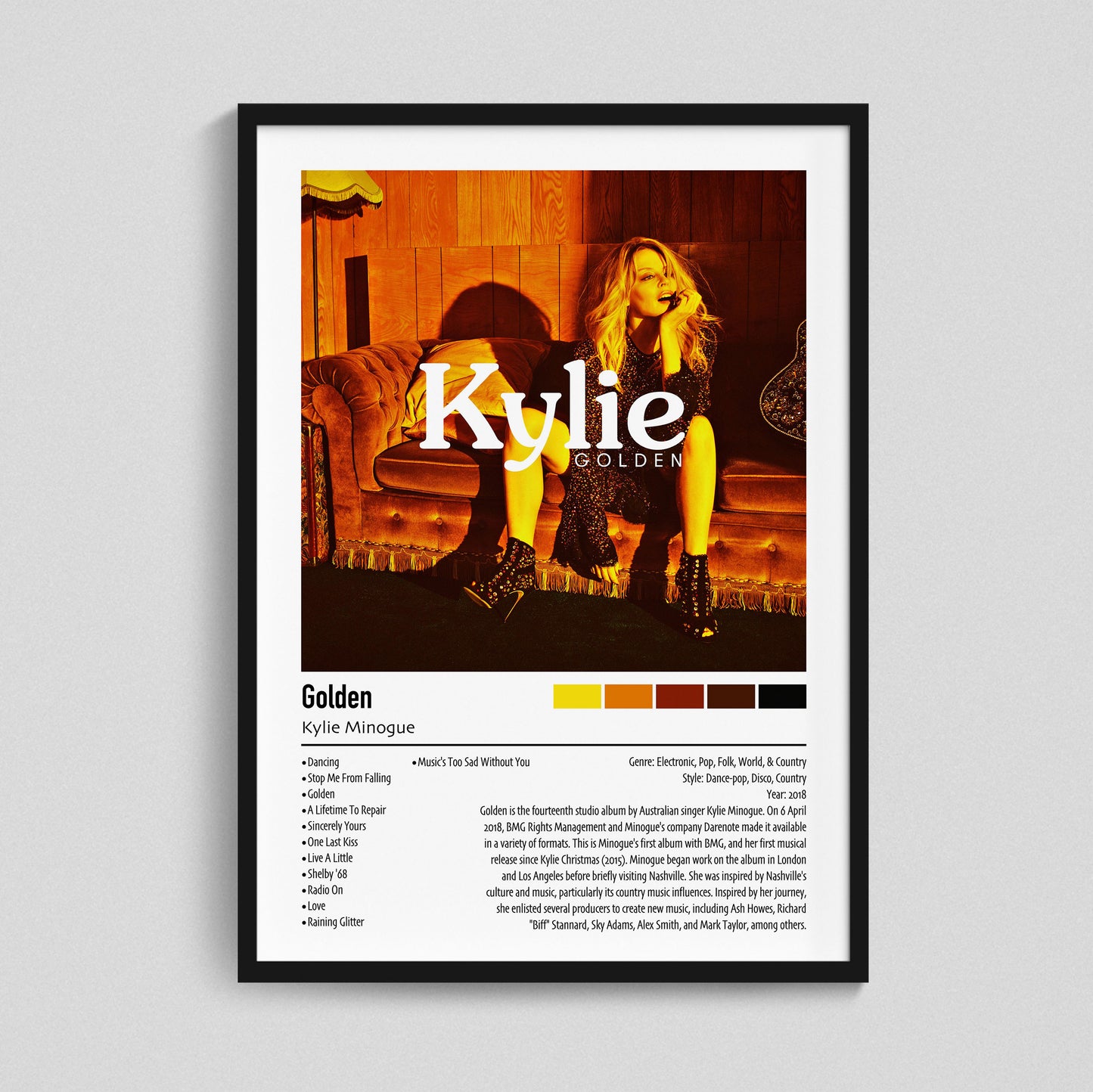 Kylie Minogue | Golden | Custom Album Cover Poster Print