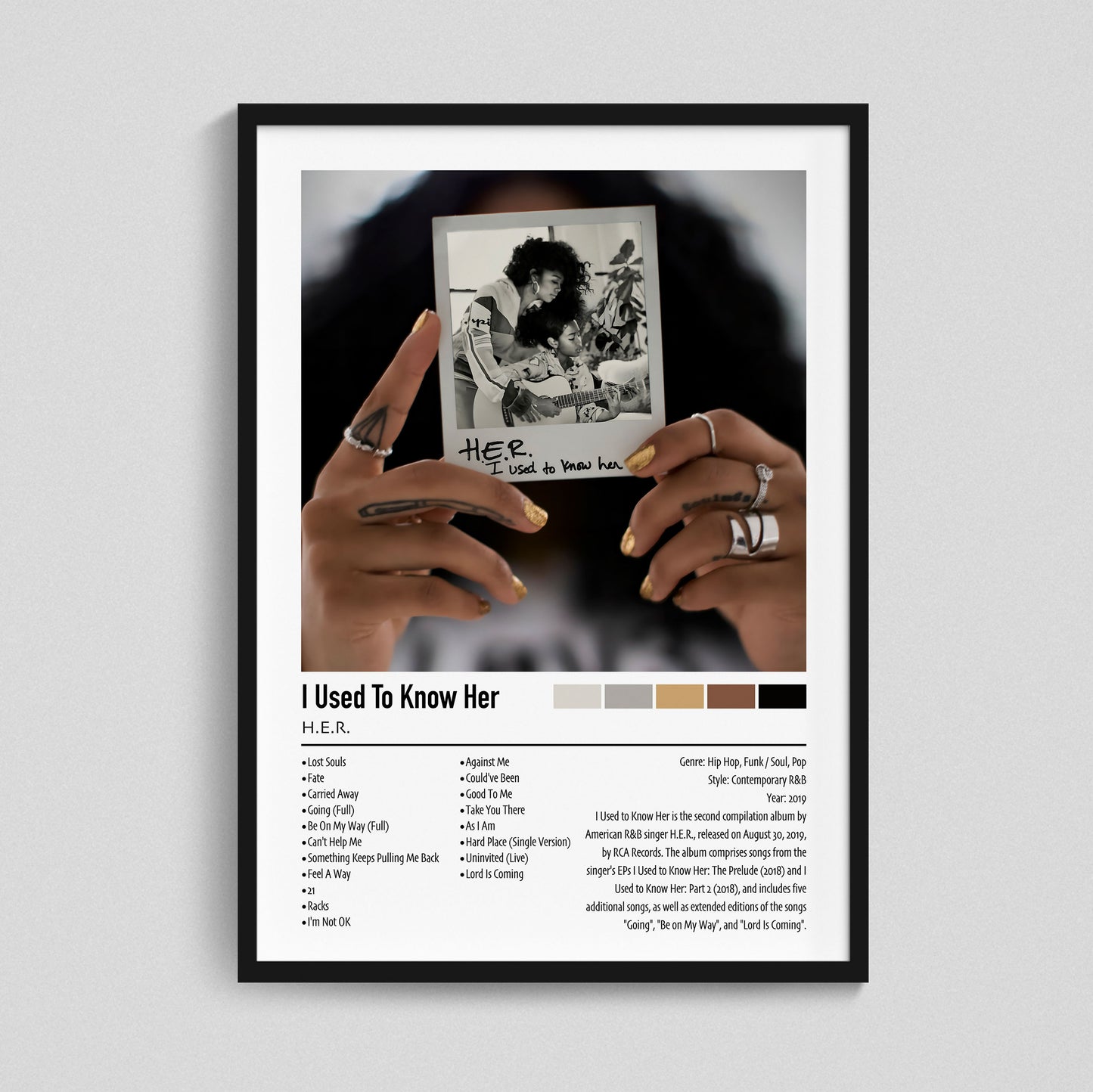 H.E.R. | I Used To Know Her | Custom Album Cover Poster Print