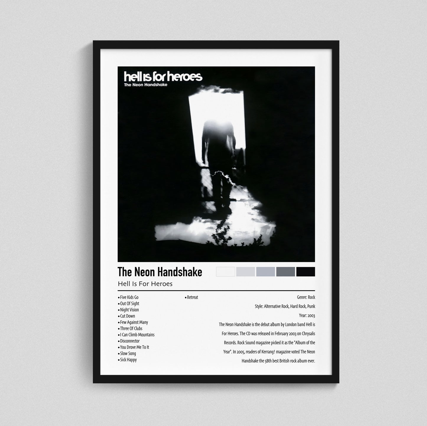 Hell Is For Heroes | The Neon Handshake | Custom Album Cover Poster Print
