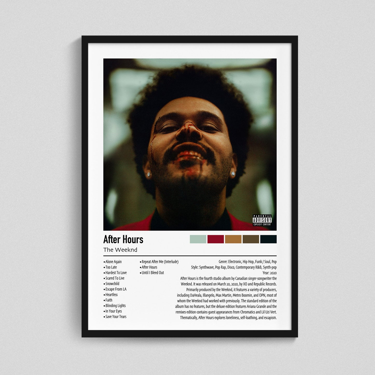 The Weeknd | After Hours | Custom Album Cover Poster Print