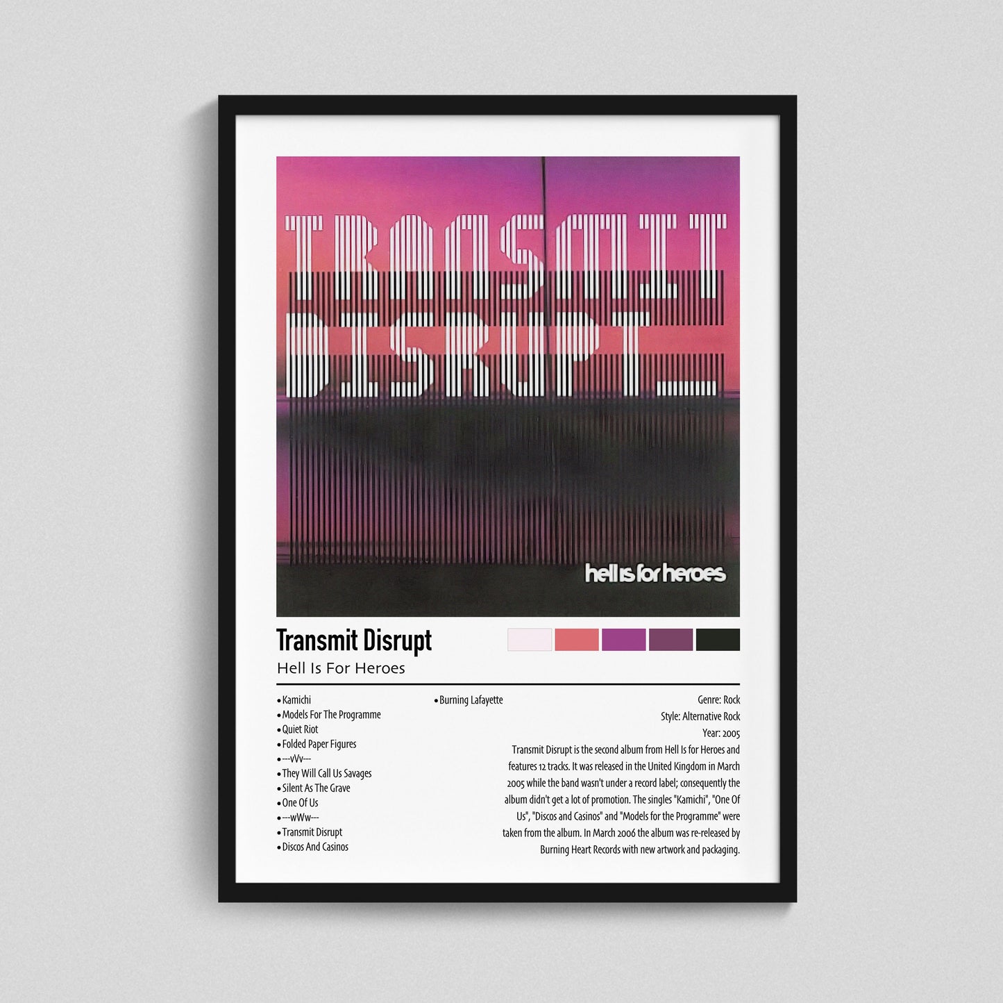 Hell Is For Heroes | Transmit Disrupt | Custom Album Cover Poster Print