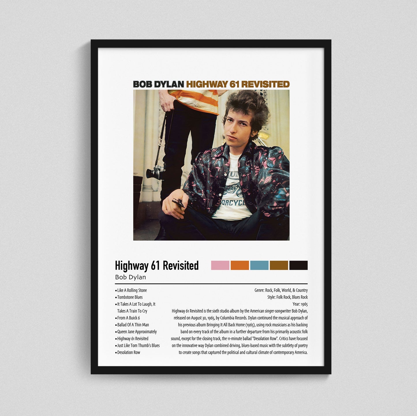 Bob Dylan | Highway 61 Revisited | Custom Album Cover Poster Print