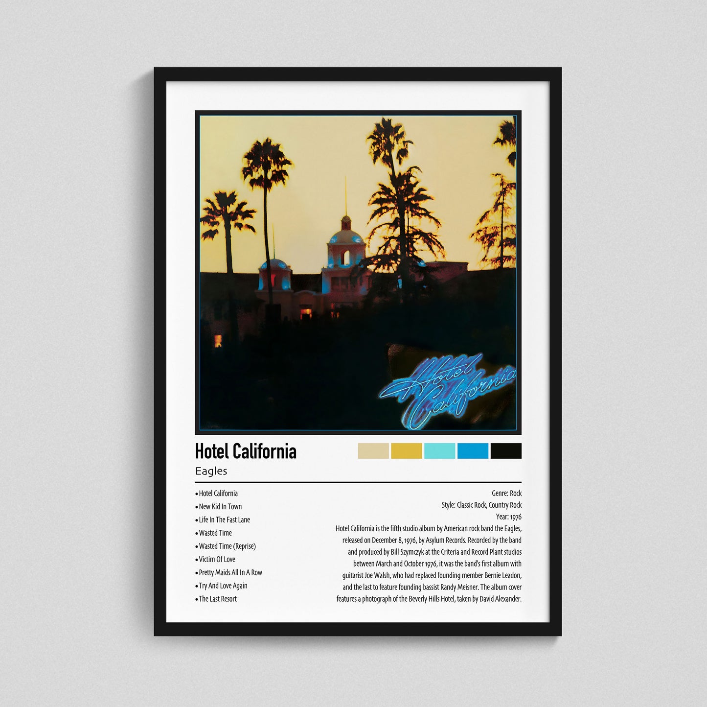 Eagles | Hotel California | Custom Album Cover Poster Print