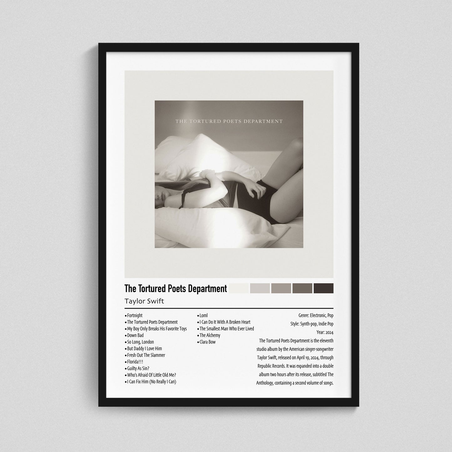 Taylor Swift | The Tortured Poets Department | Custom Album Cover Poster Print