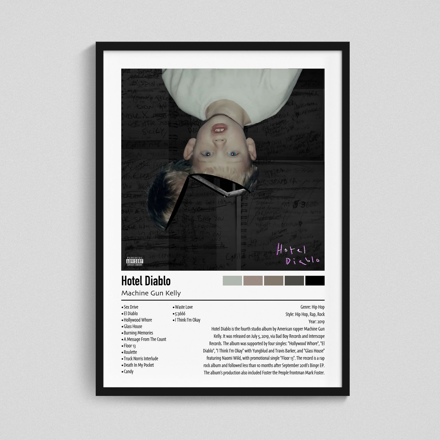 Machine Gun Kelly | Hotel Diablo | Custom Album Cover Poster Print