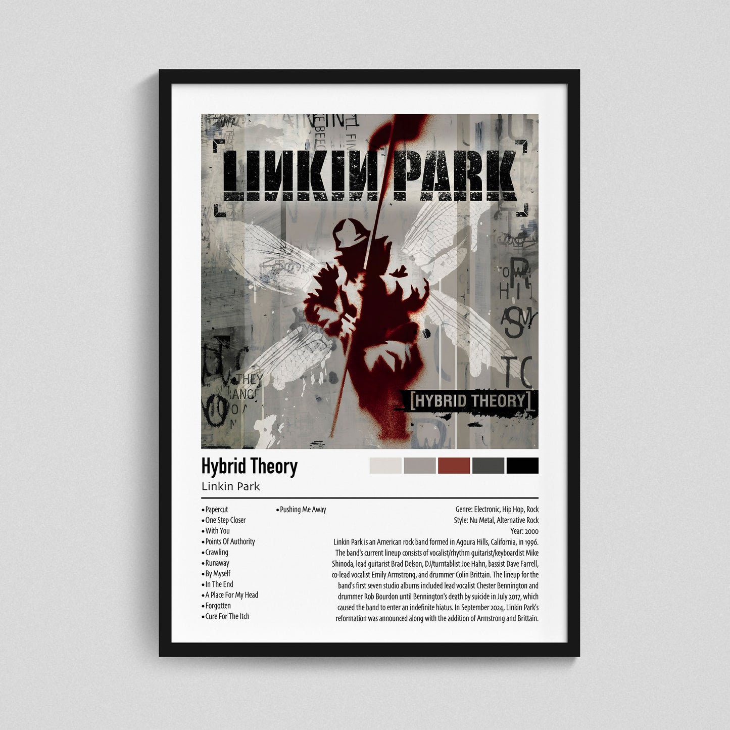 Linkin Park | Hybrid Theory | Custom Album Cover Poster Print