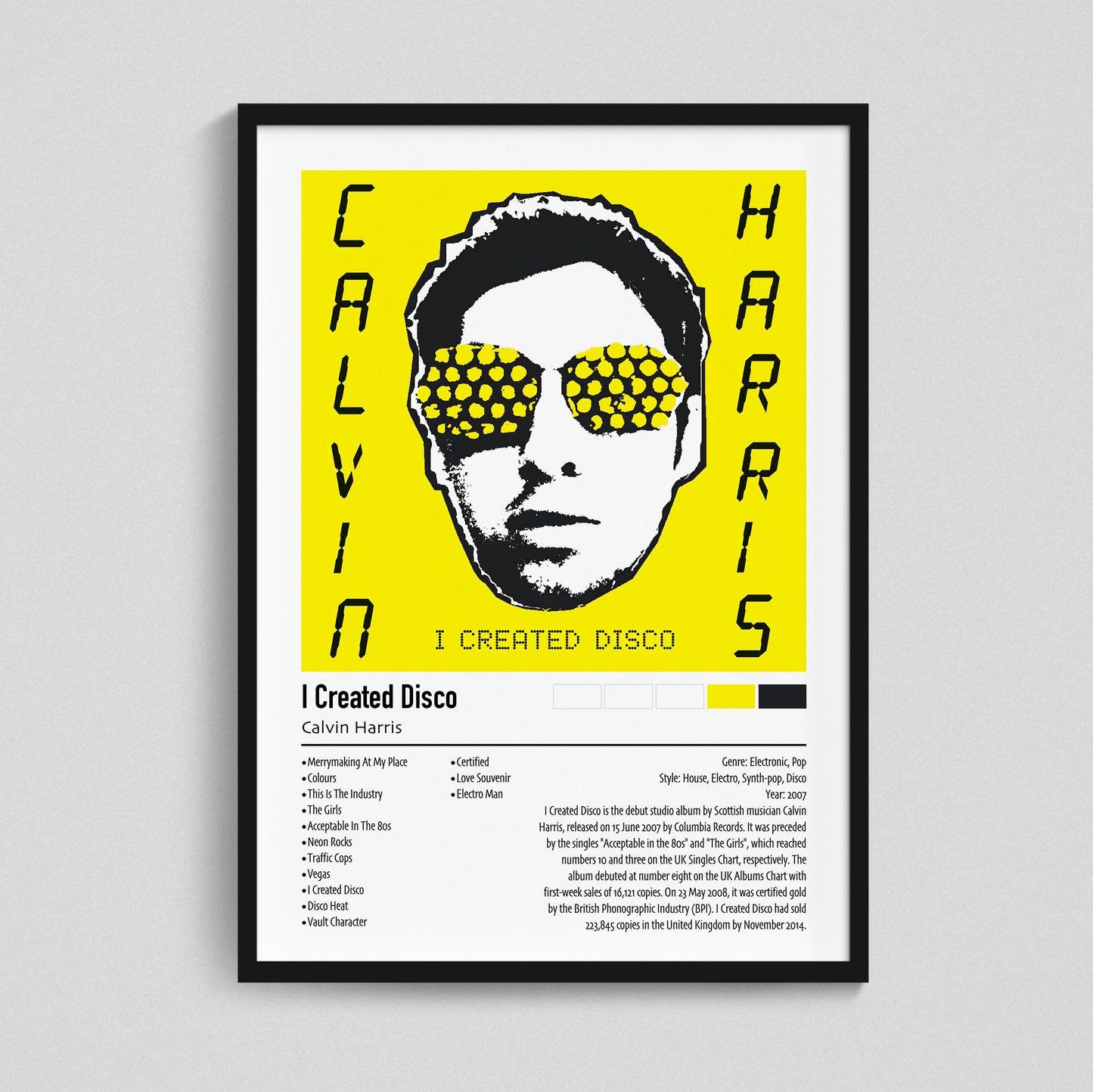 Calvin Harris | I Created Disco | Custom Album Cover Poster Print