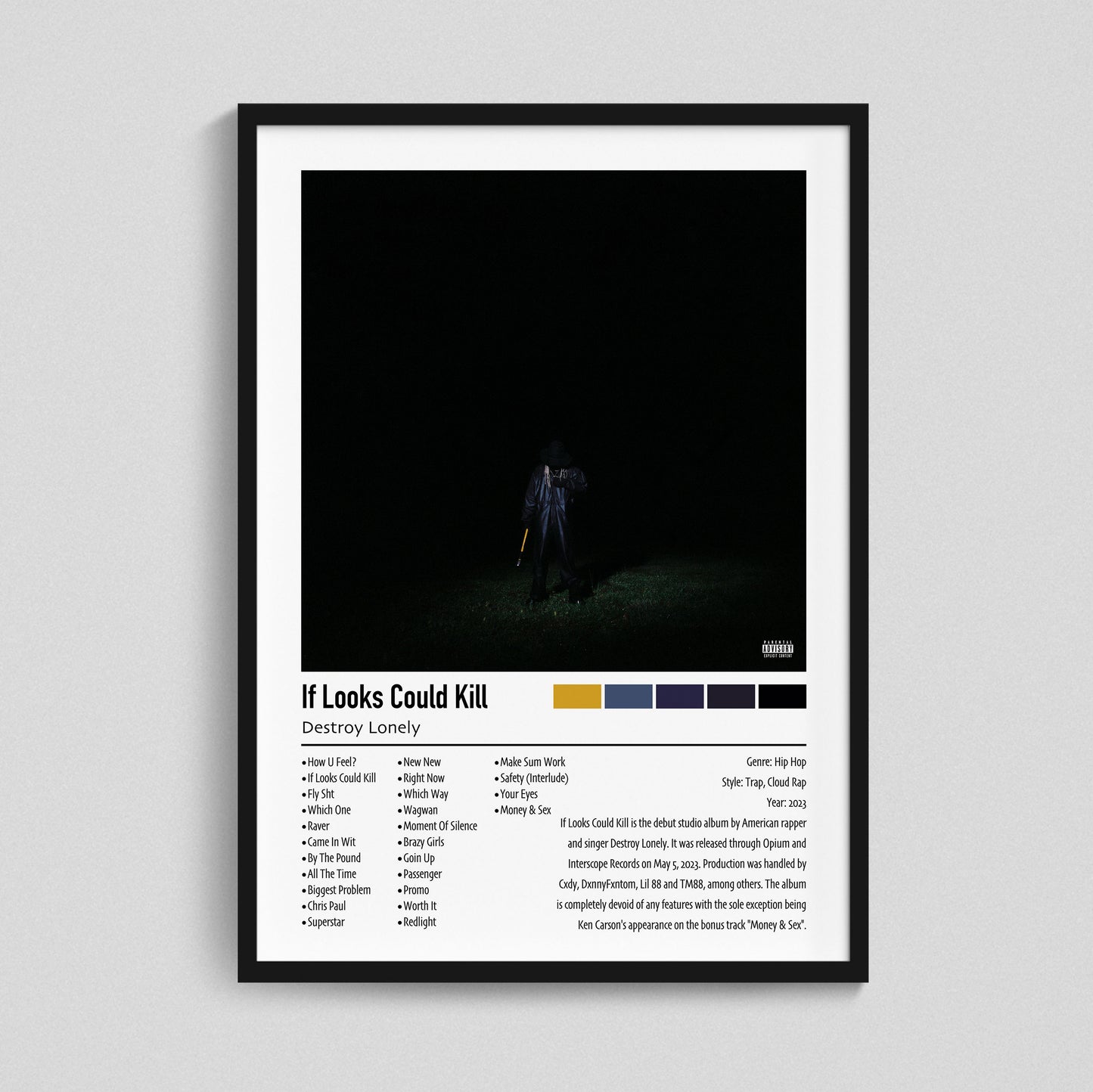 Destroy Lonely | If Looks Could Kill | Custom Album Cover Poster Print