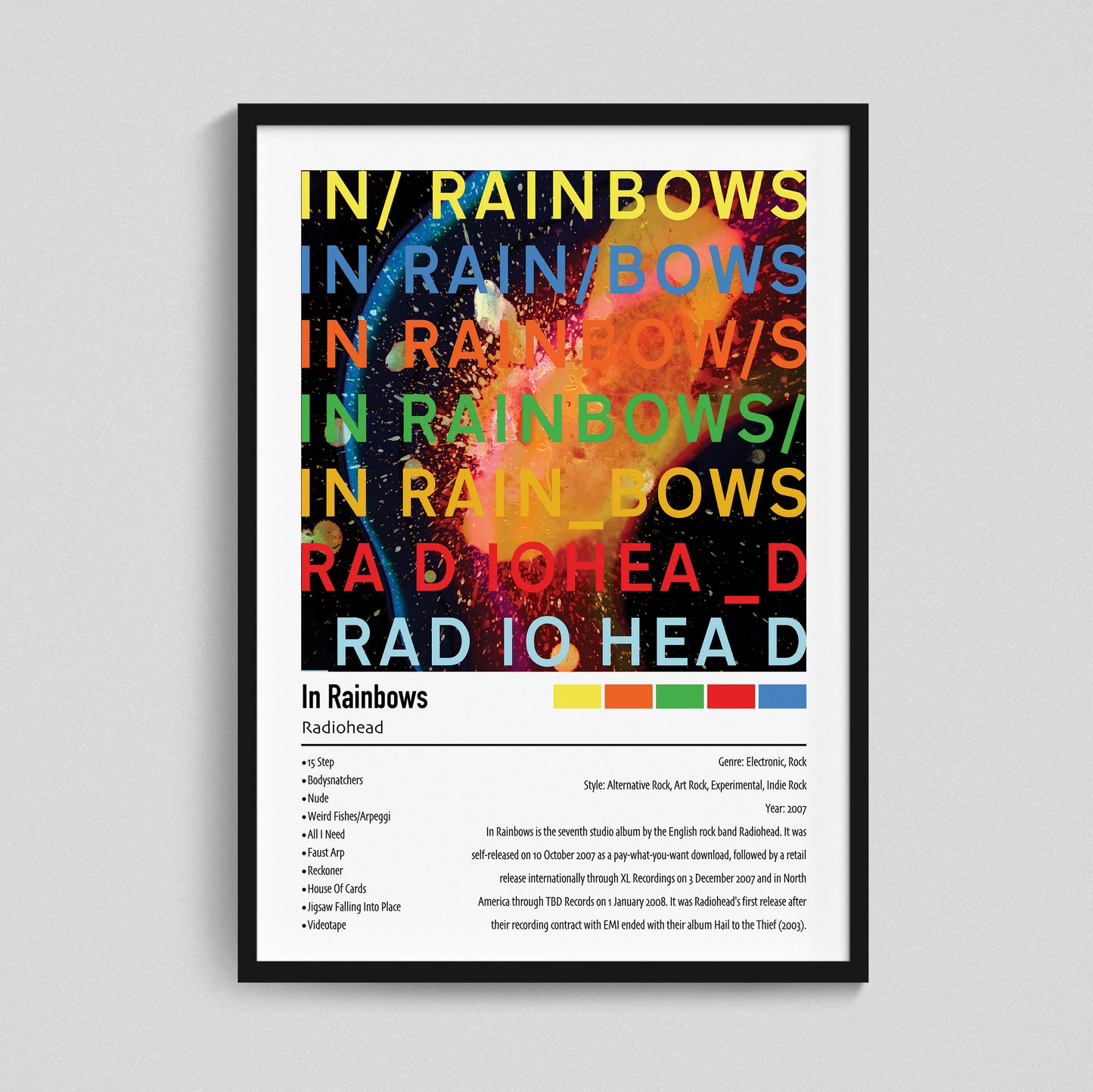 Radiohead | In Rainbows | Custom Album Cover Poster Print