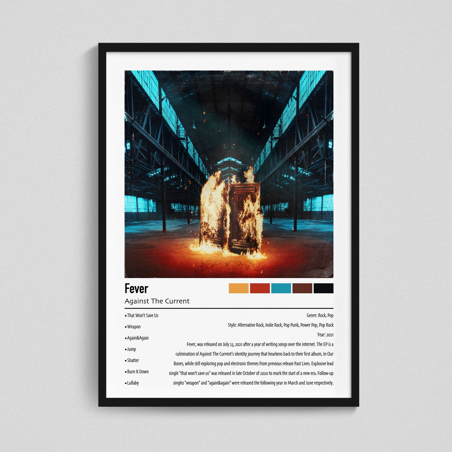 Against The Current | Fever | Custom Album Cover Poster Print