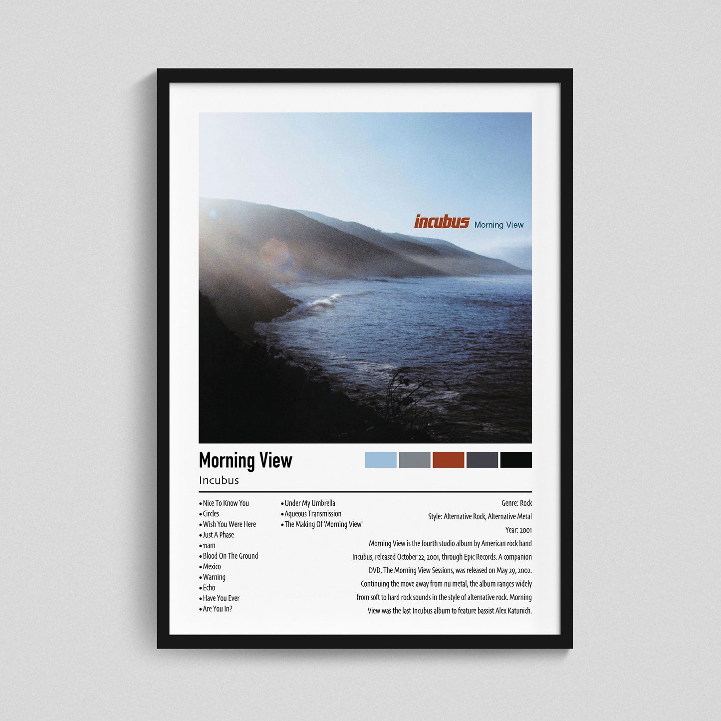 Incubus | Morning View | Custom Album Cover Poster Print