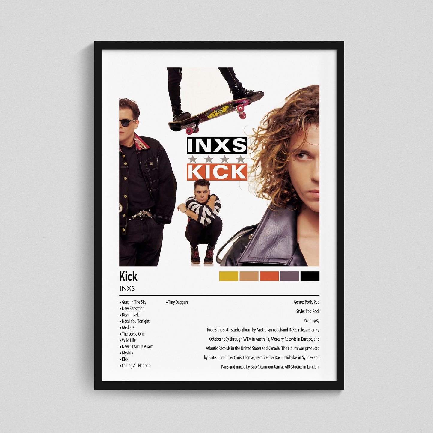 INXS | Kick | Custom Album Cover Poster Print